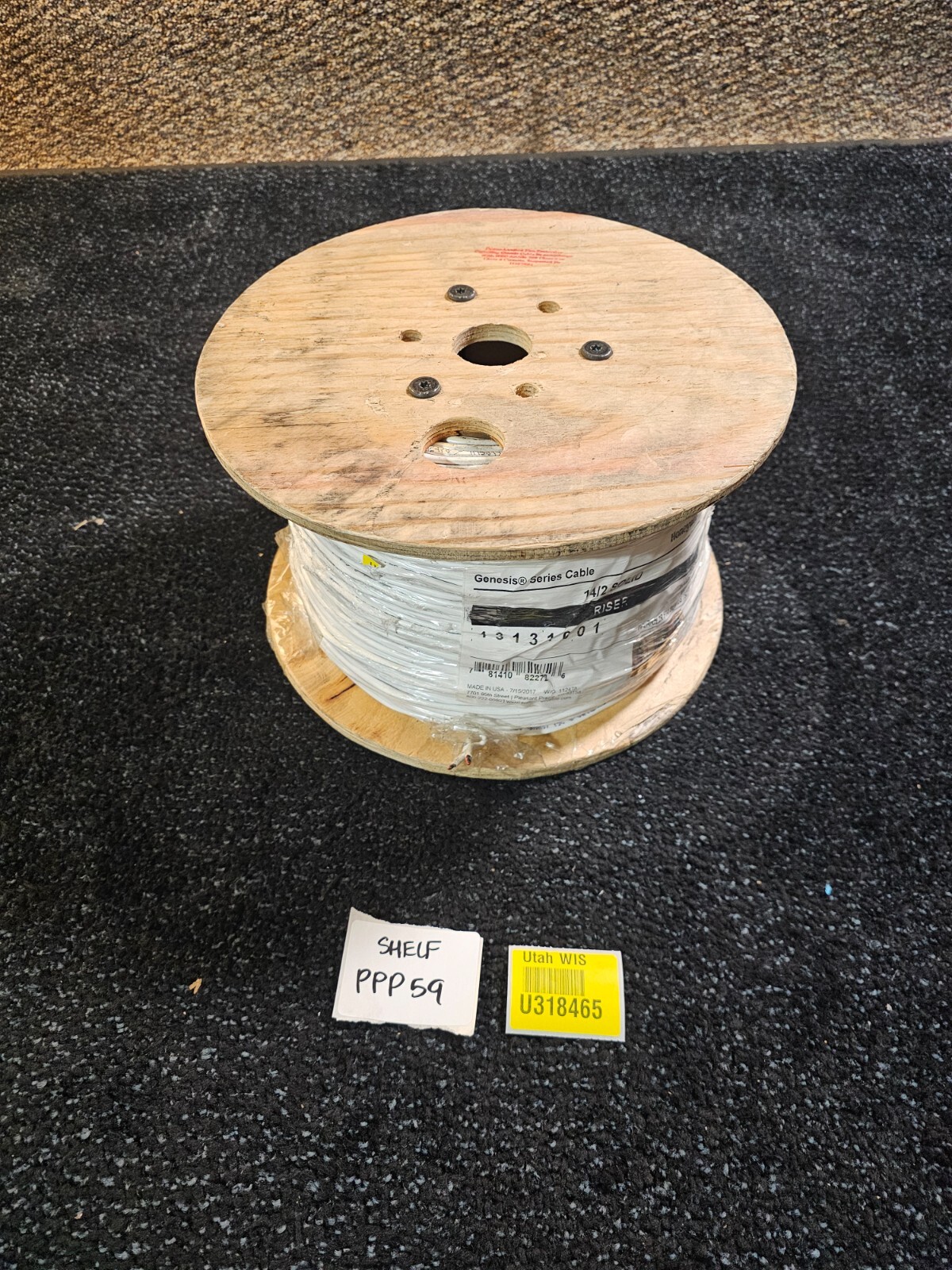 Genesis 43131001 1000 Ft. 14/2 Solid Unshielded Fire Alarm Cable, Riser, FPLR