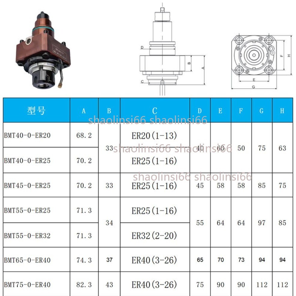 1PC BMT40 BMT45 BMT55 BMT65 Driven Tool Holder 90 ° / 0 ° BMT Power Head