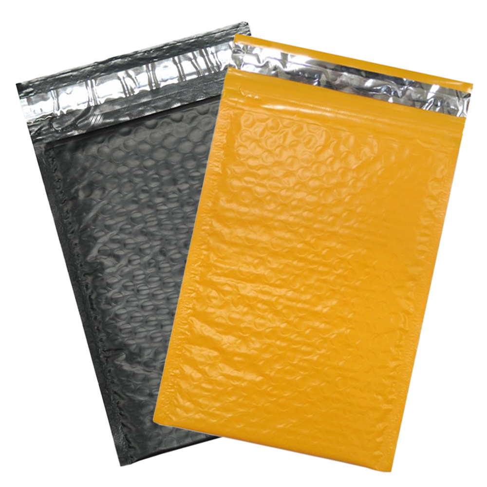 4×8 Orange and Black Poly Bubble Mailer, Padded Fall Halloween Shipping Envelope