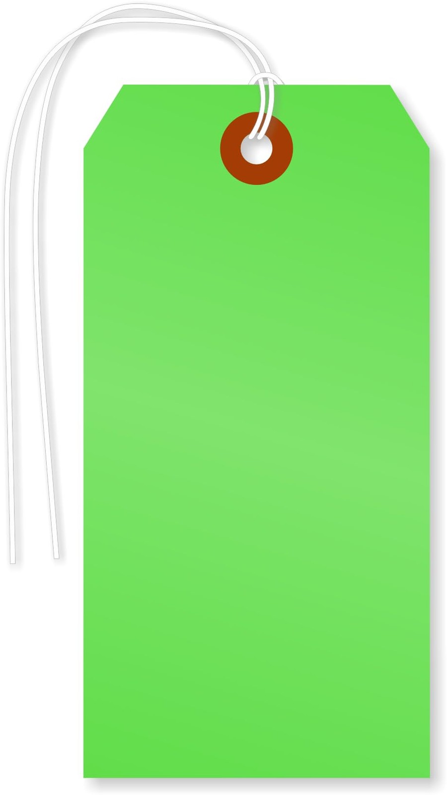 100 Pack Fluorescent Green Blank Tags With String 4.75×2.375 In Size #5 USA