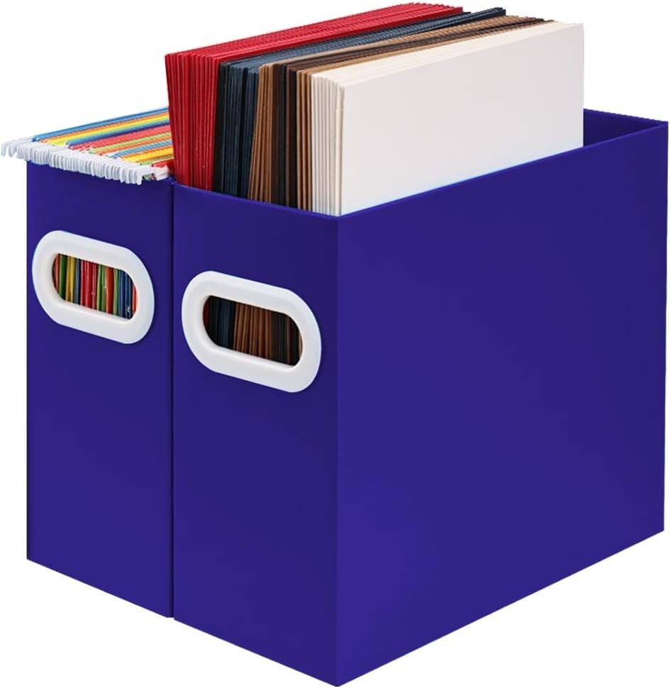 Elegant Hanging File Organizer for Letter-Sized Documents – 2 Deep Blue Packs