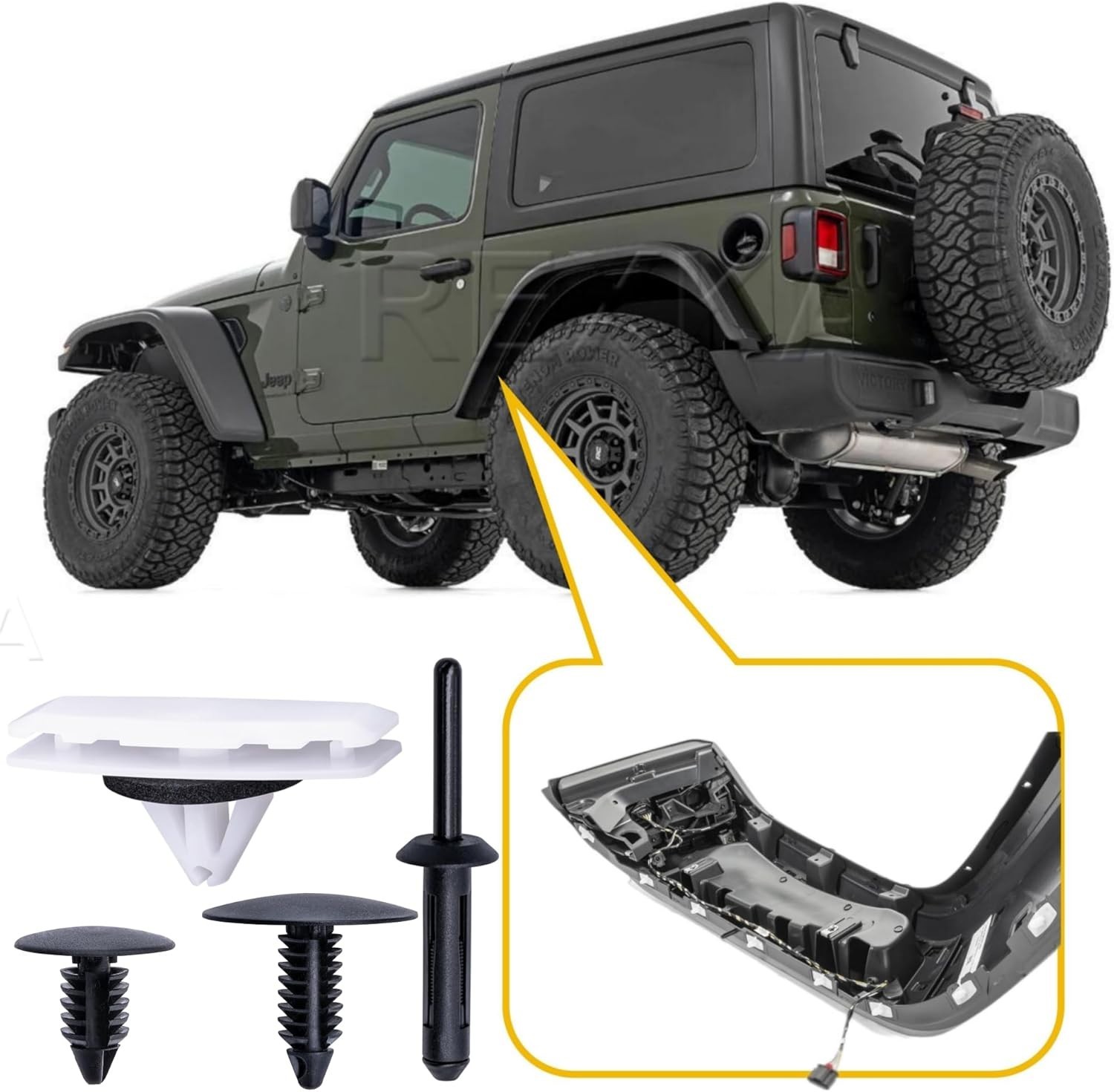 60pcs Fender Flare Hardware Kits for Wrangler JL 2018-2024 Gladiator 2020-2023 J