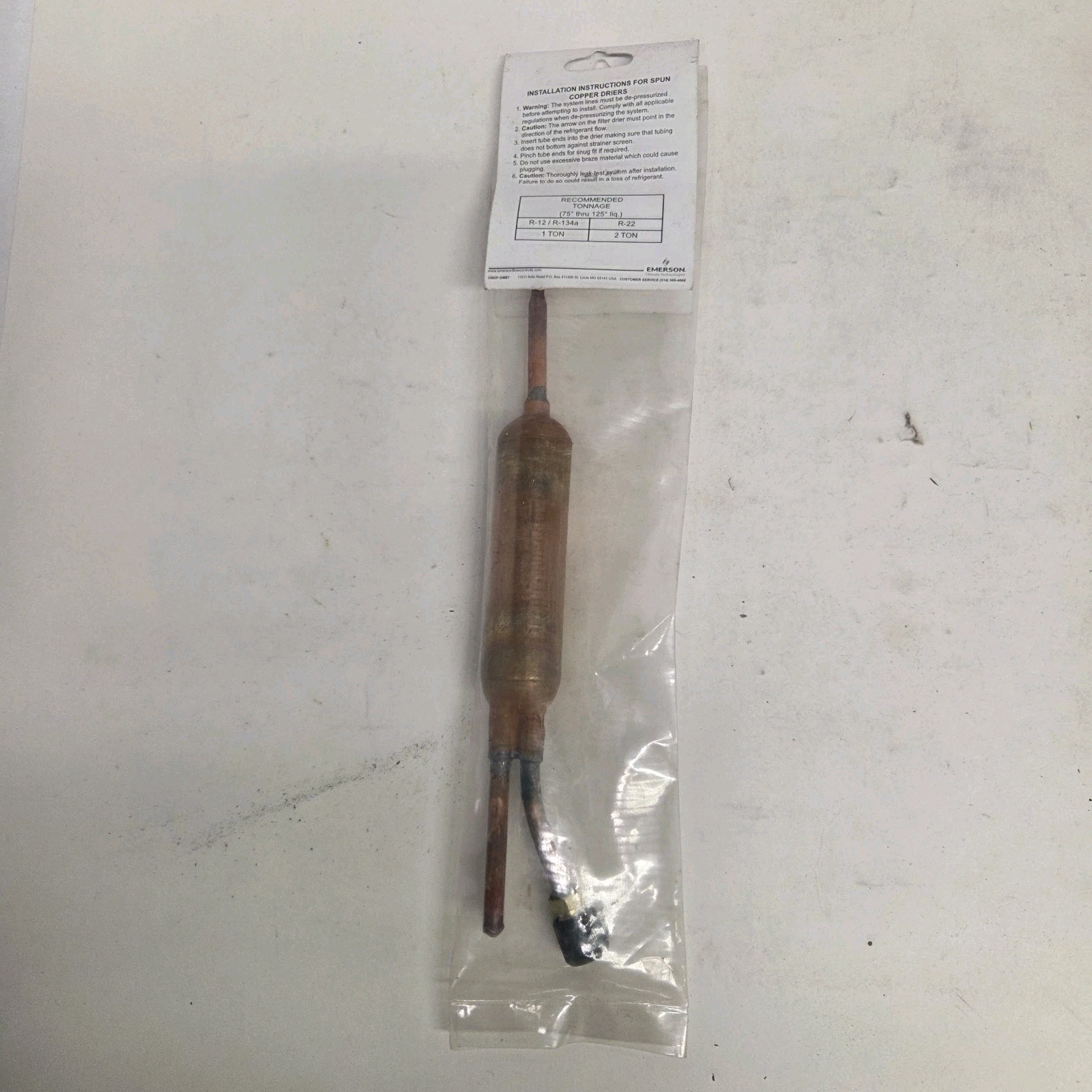 Emerson CU-620 Spun Copper Service Driers PCN: 064027, New