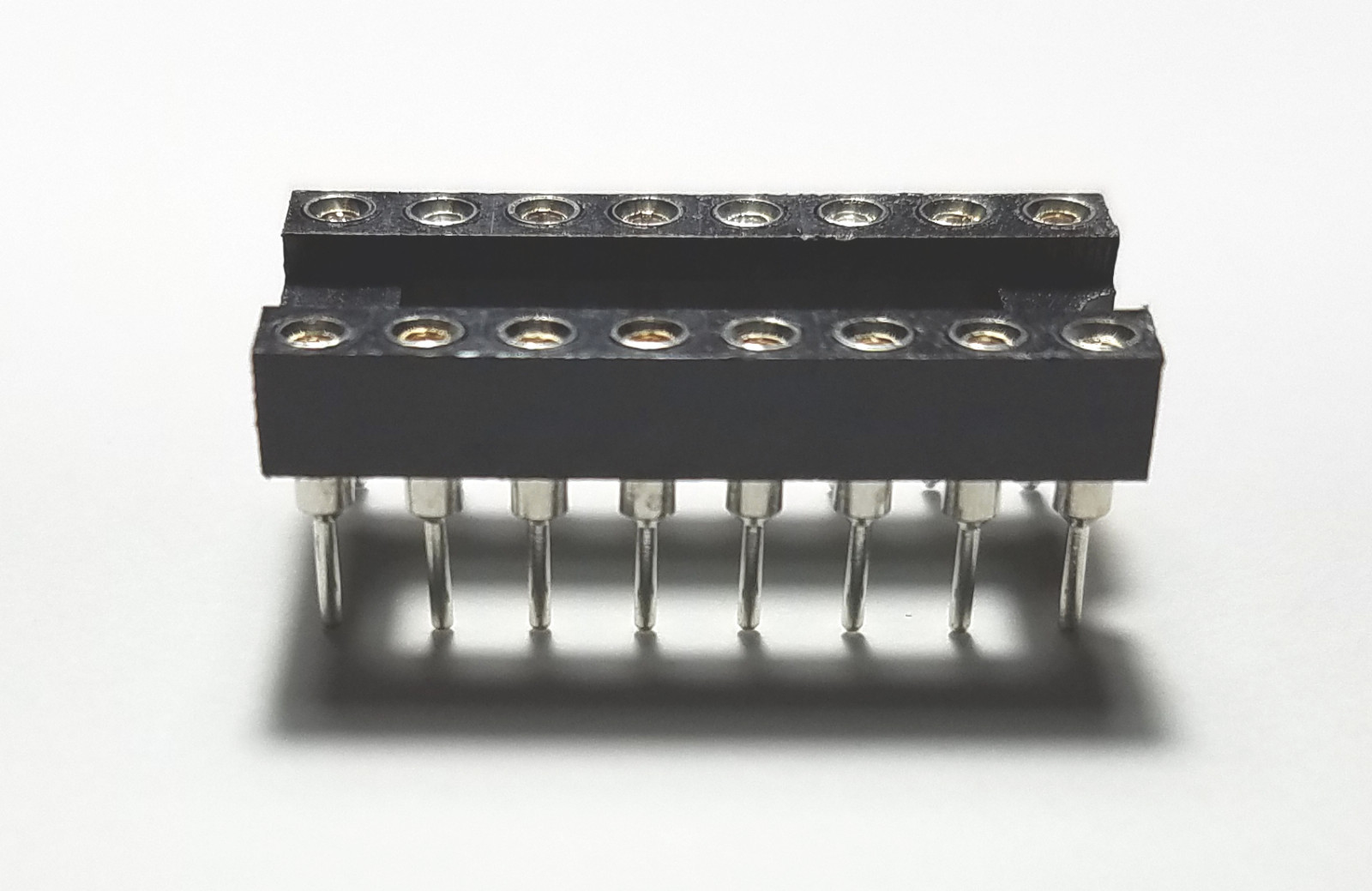 10PCS IC Sockets DIP-16 Machined Round Contact Pins Holes 2.54mm DIP16 DIP 16