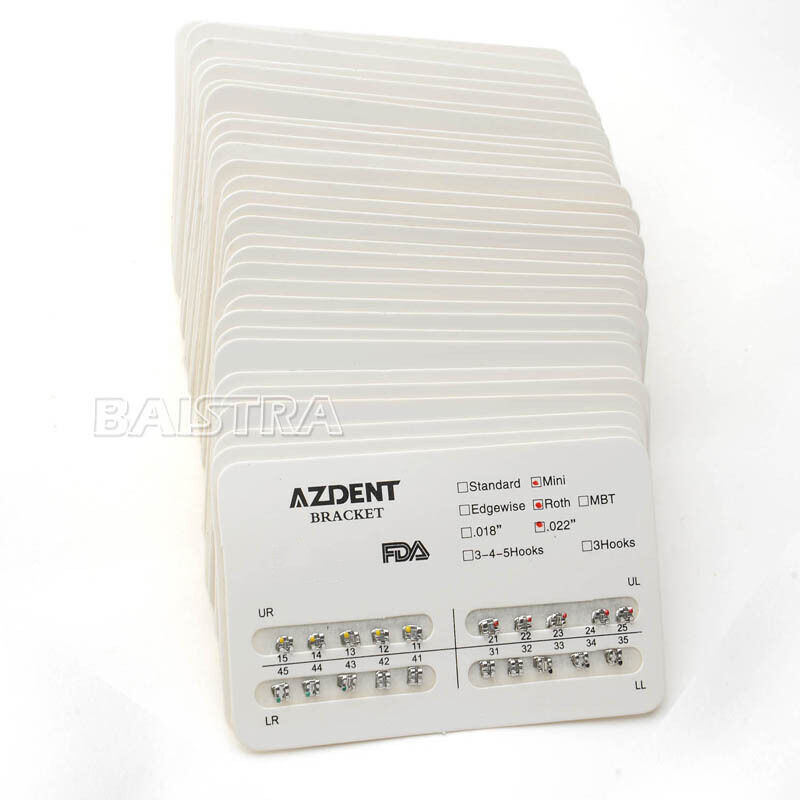 Dental Orthodontic Metal Bracket Braces Mini Standard Roth MBT 018 022 AZDENT