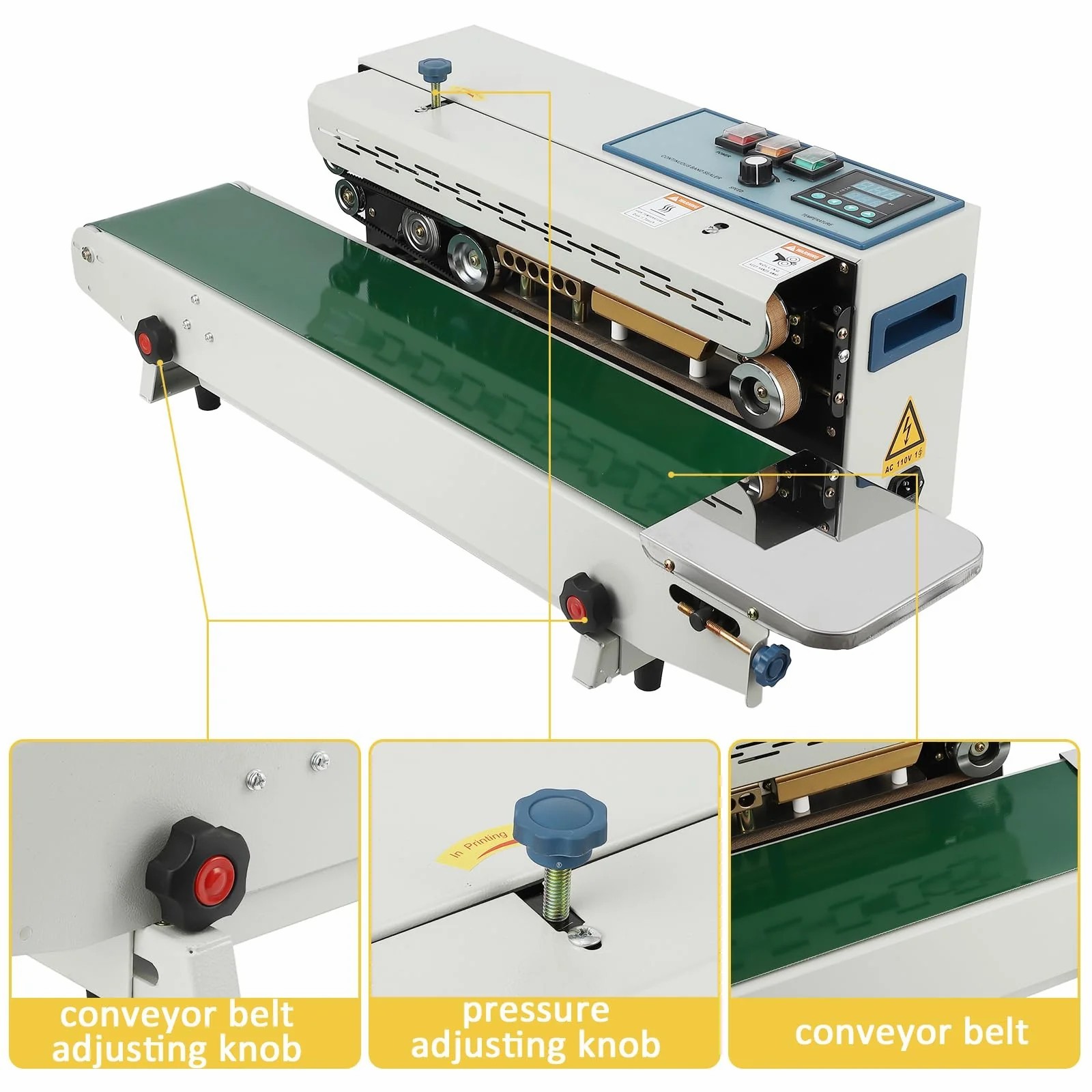 Automatic Band Sealer 110V Horizontal Digital Temperature Control Plastic Sealin