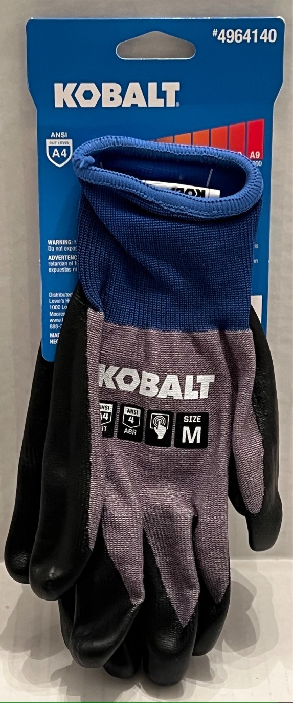 Kobalt 4964140 Medium Cut Resistant Dipped Work Gloves 1 Pair Blue Black