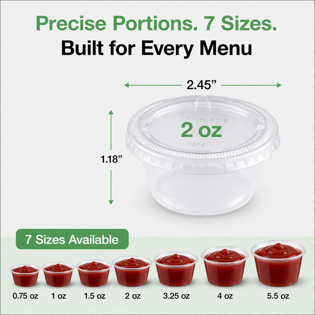 2oz Portion Cups, PP, 2500pc (100/25)Lids sold separately