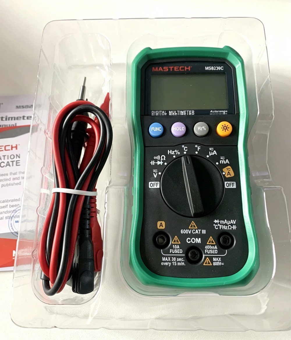 MASTECH MS8239C Auto Range Digital Multimeter CAT III 600V AC DC Voltage USA