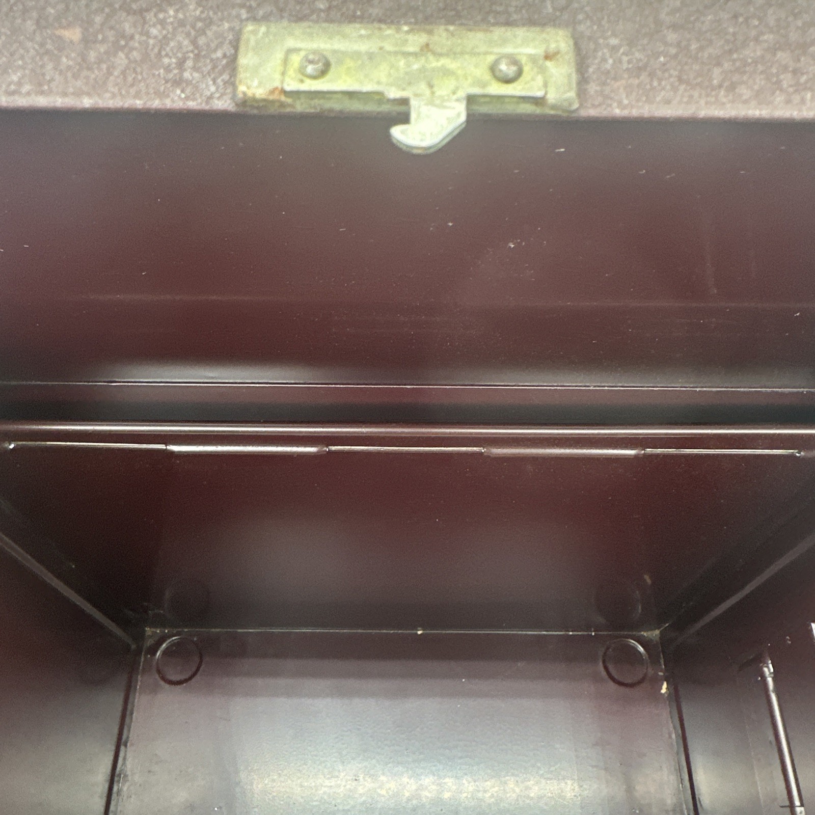 Vintage Yawman & Erbe Record Chest Metal File Storage Box Dark Mahogany Brown