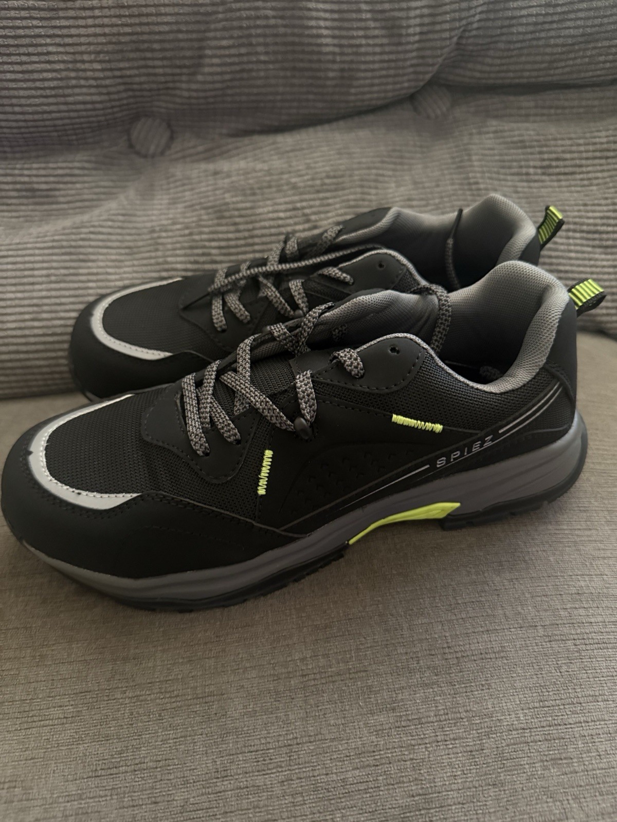 SPIEZ Men’s Composite Toe Safety Shoes – Size 10 Men Black Color