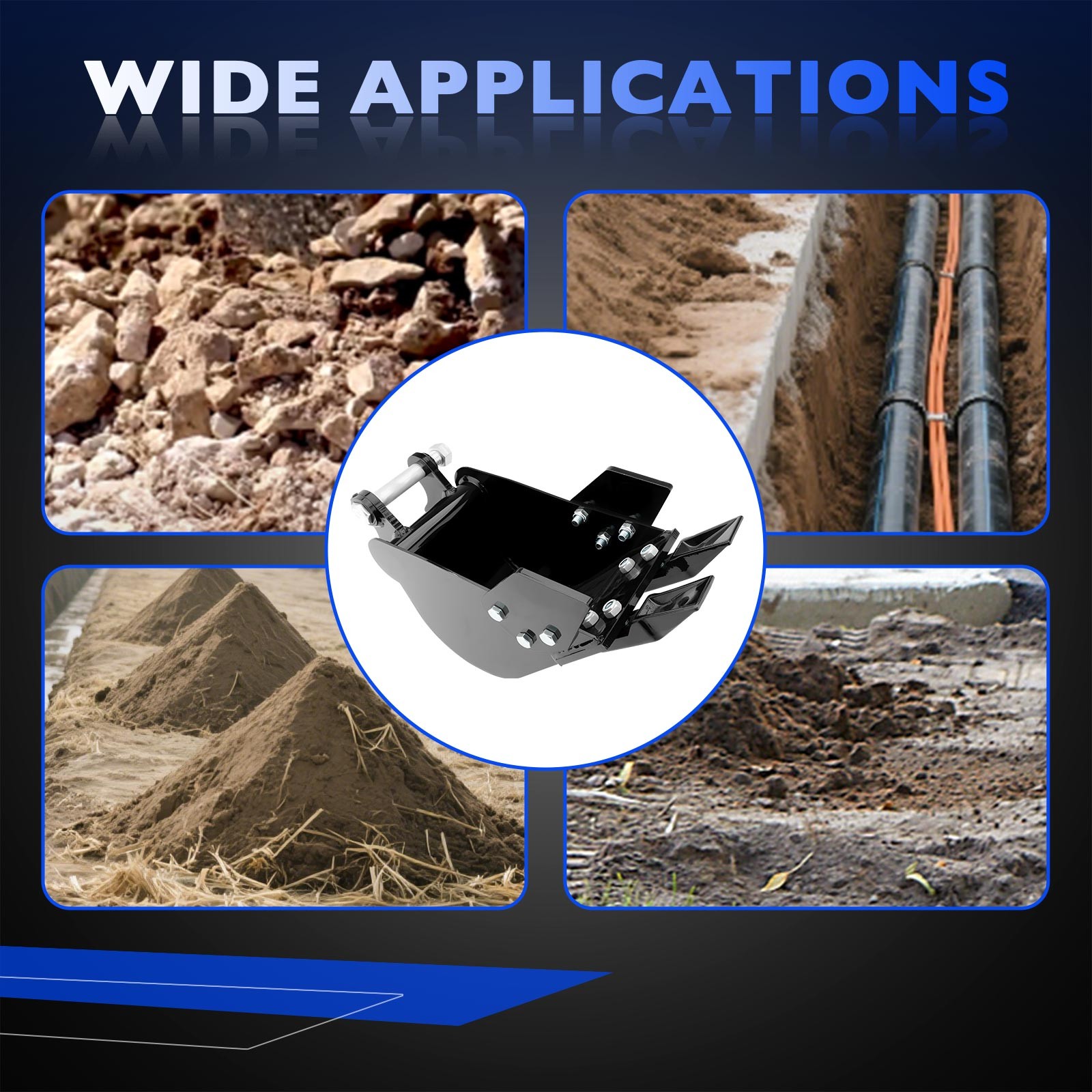 200mm Narrow Digging Bucket Excavator Attachment For 0.8-3.0 Tons Mini Excavator