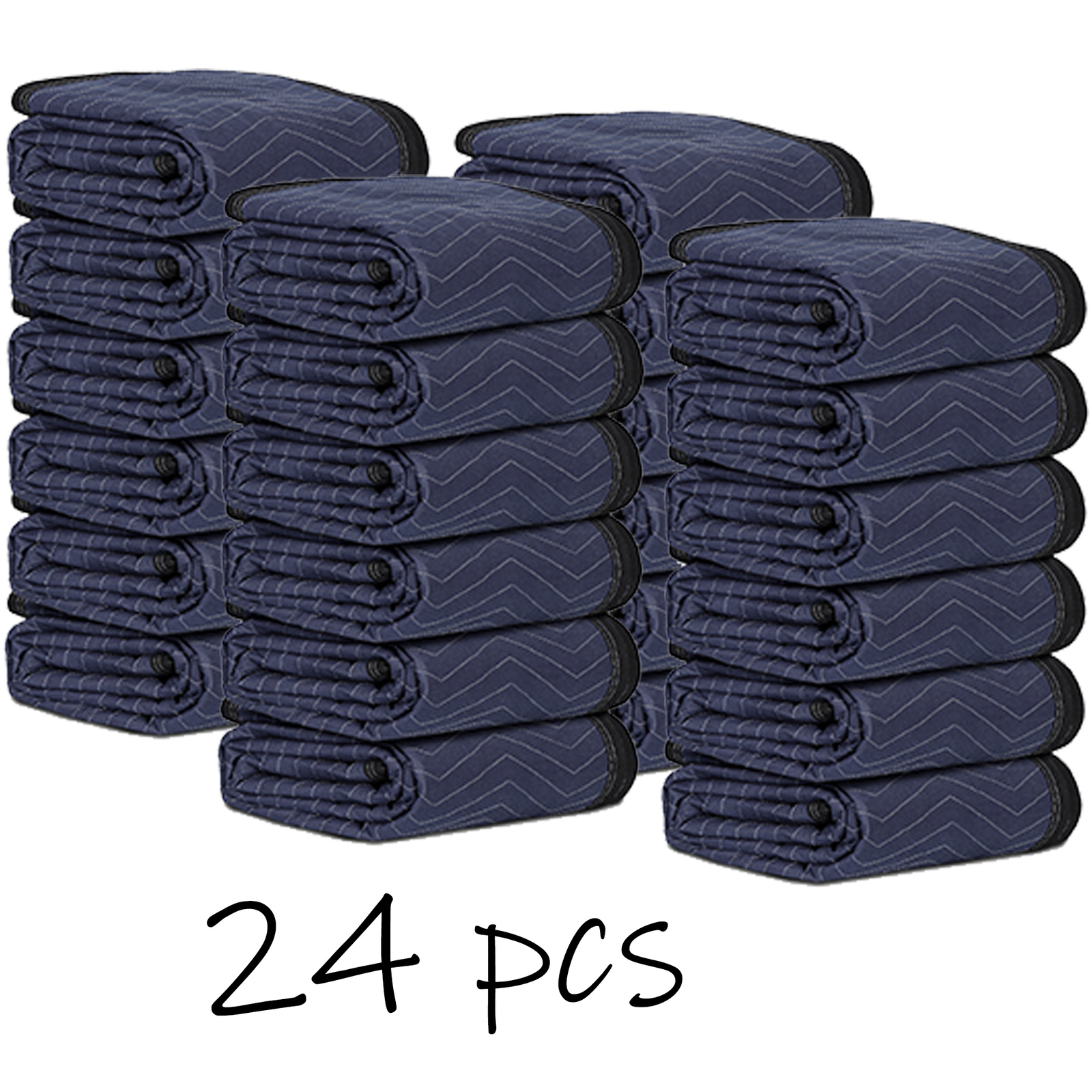 80″x72″ Furniture 24 Moving Blankets Protective Shipping Packing Pads Blue/Black