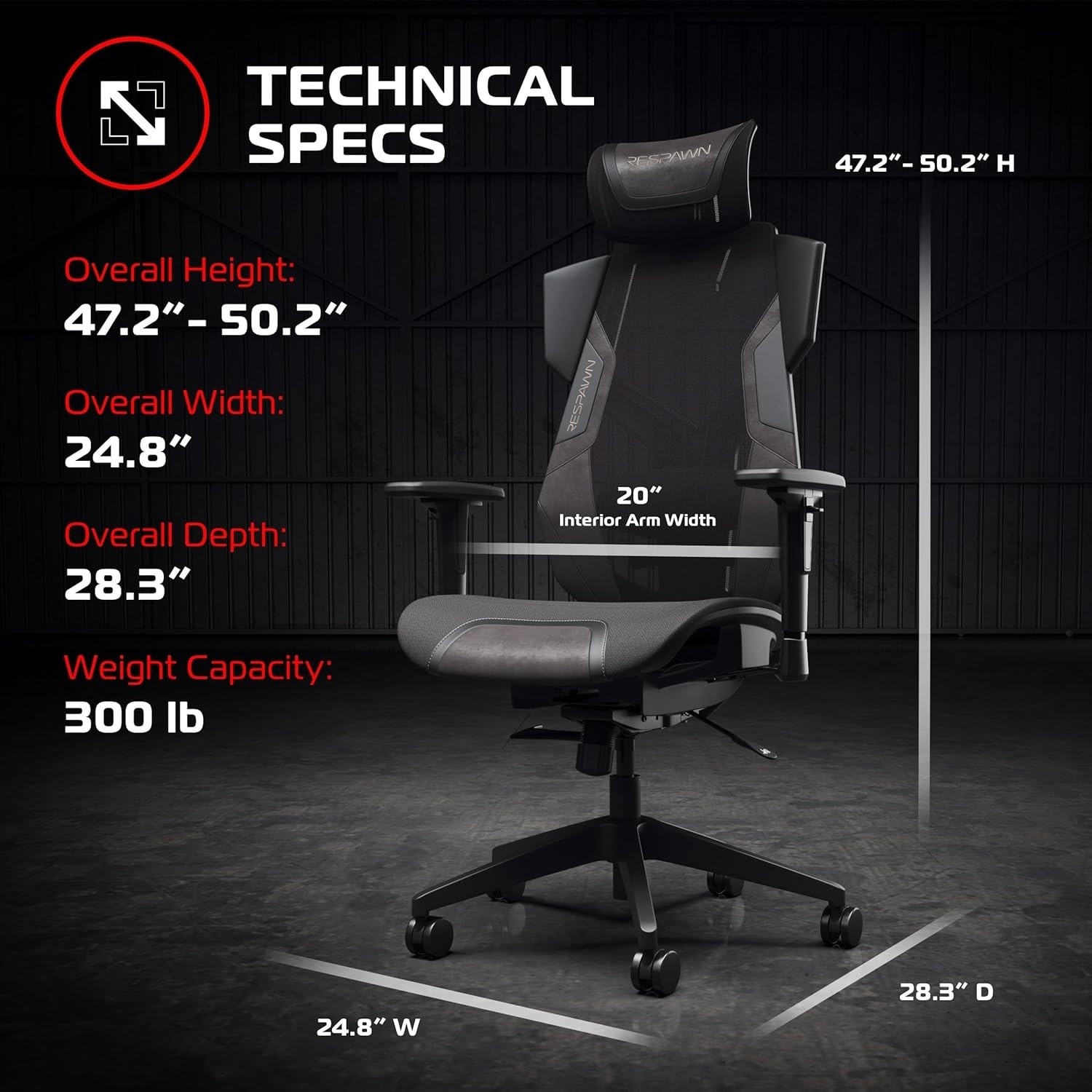 RESPAWN FLEXX Ergonomic Comfy Mesh Office Chair, Gaming Chair