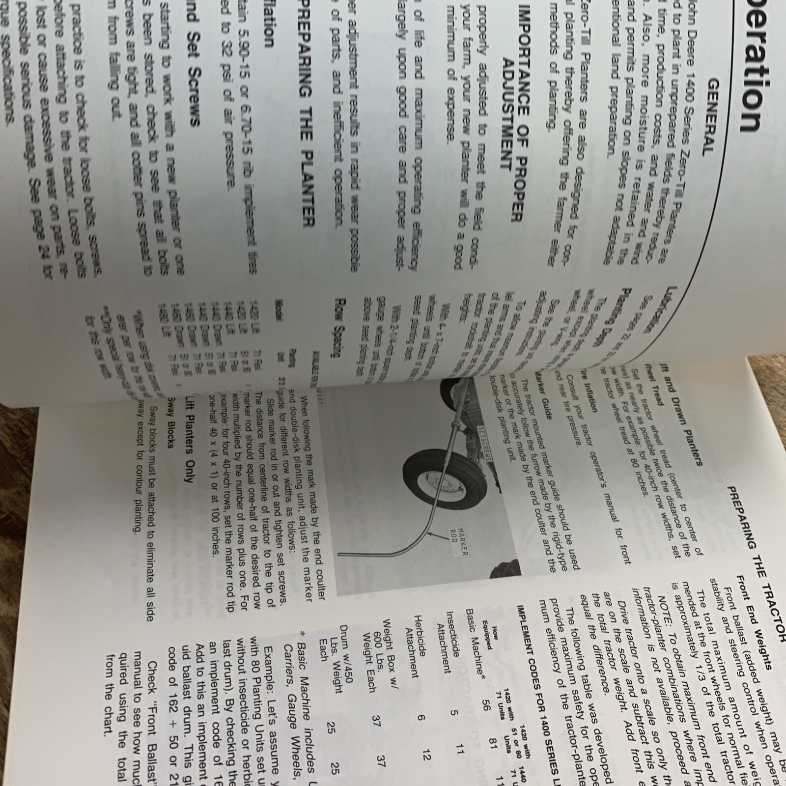 John Deere 1400 Zero Till Planter Operator’s Manual OM-A25741 NOS