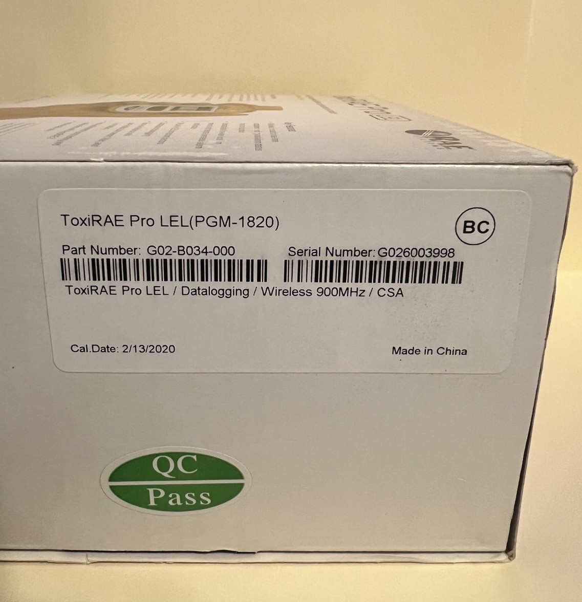 RAE Systems ToxiRAE Pro LEL Personal Combustible Gas Detector QC Passed