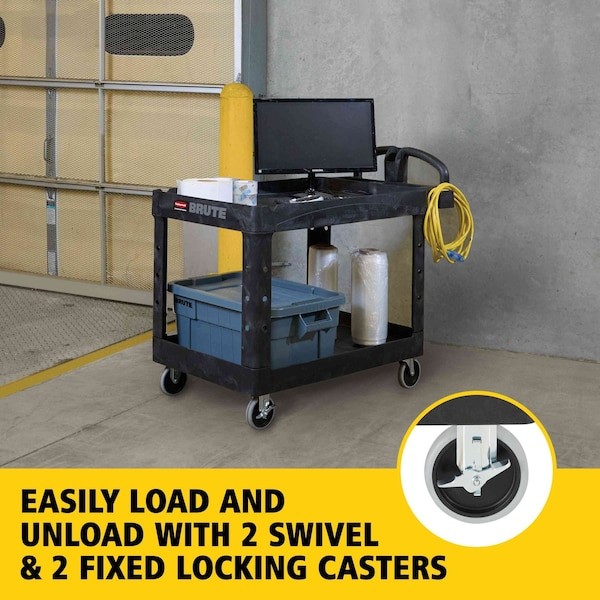 Rubbermaid Commercial Fg454600bla Utility Cart With Deep Lipped Plastic