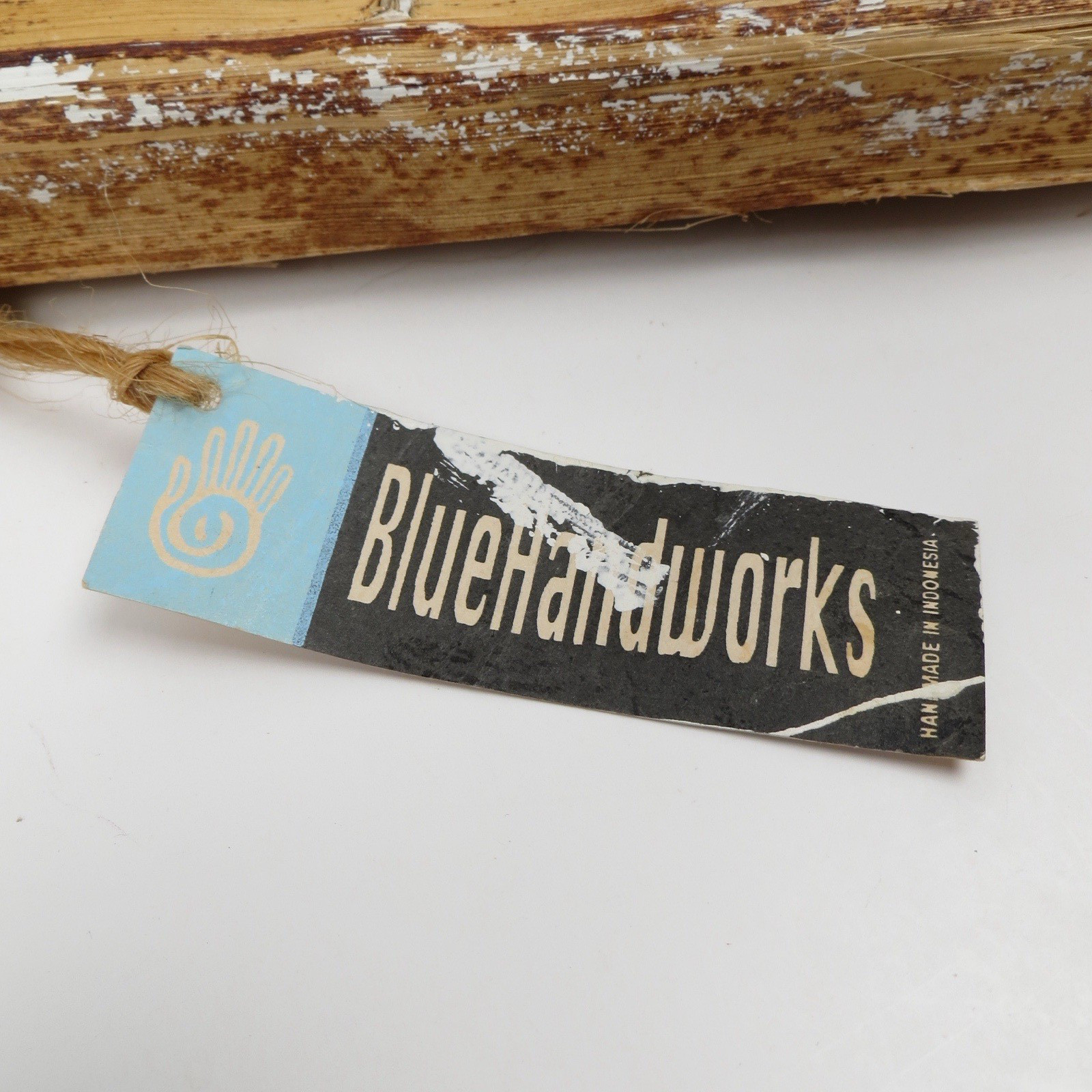 Vtg Blue Handworks Handmade Journal/Sketchbook – Leaf Cover/Bamboo Indonesia NOS
