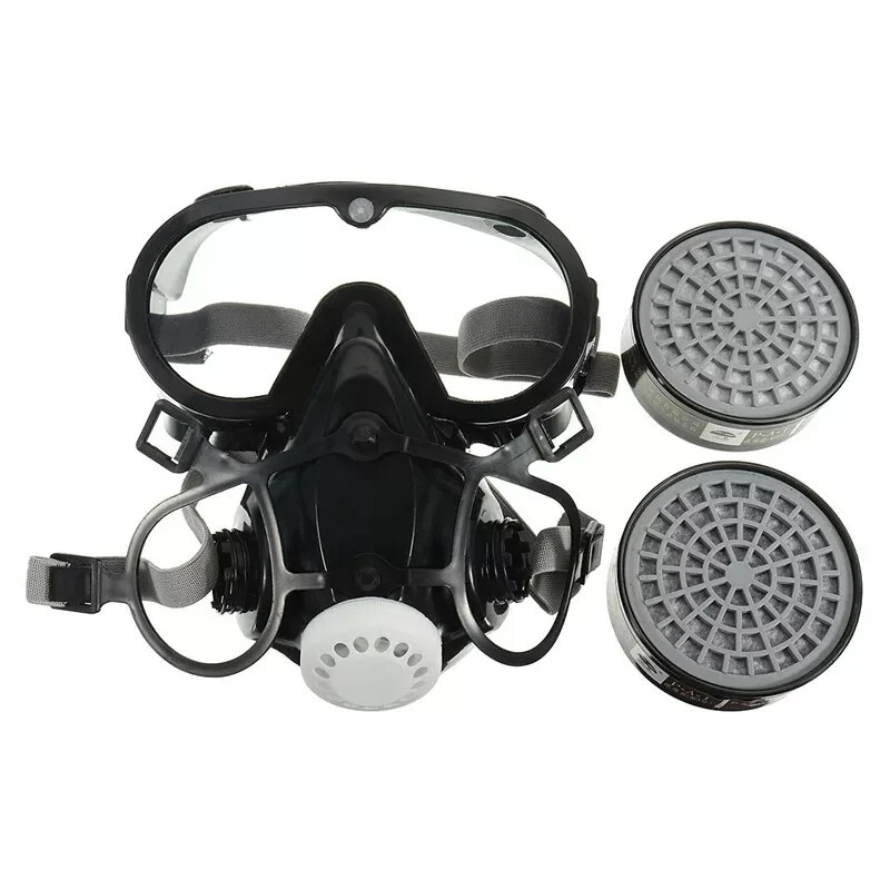 Emergency Survival Safety Respiratory Gas Mask Goggles Dual Protection Filter