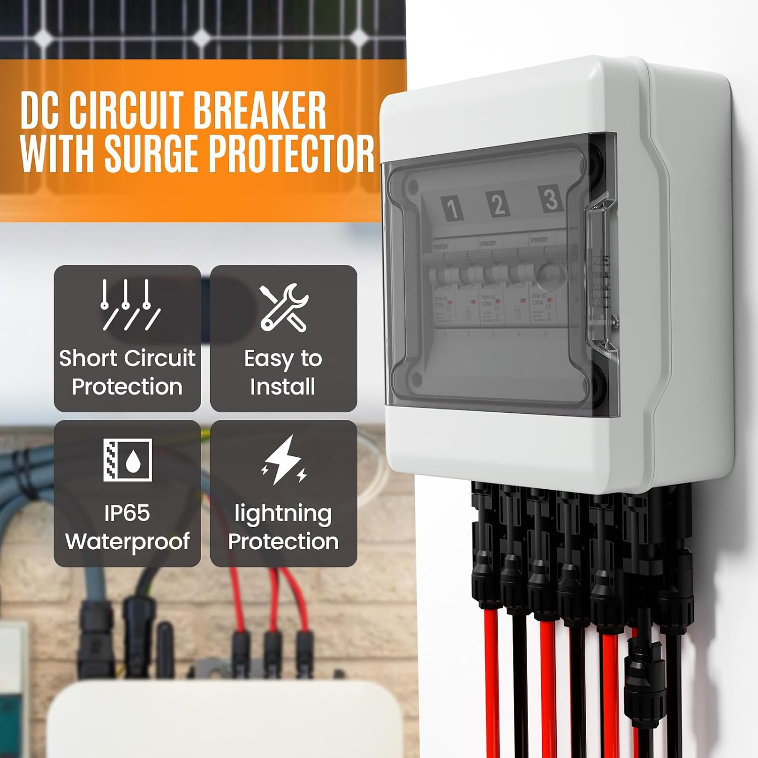 Solar Panel Disconnect Switch with 1000V DC 30Amp Circuit Breakers Solar Combine