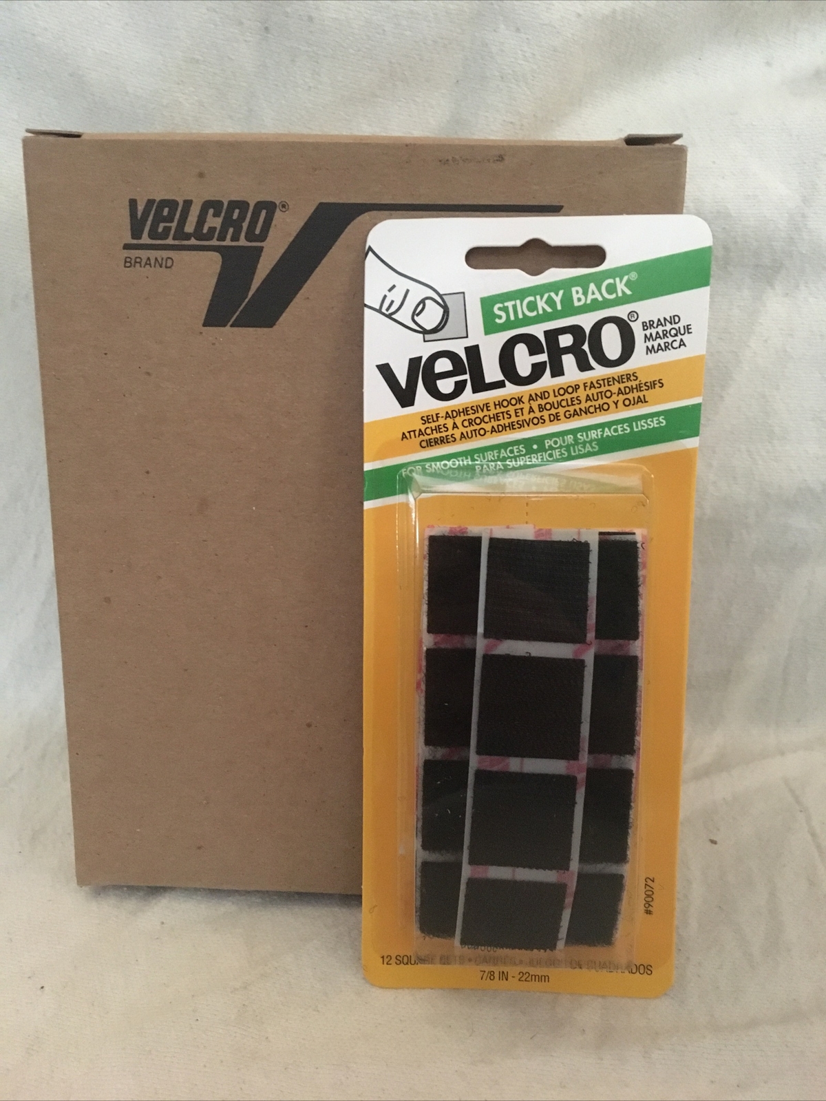 Velcro Hook & Loop Fastener 7/8″ x 7/8″ Black Square Sticky Back 90072 Lot Of 6