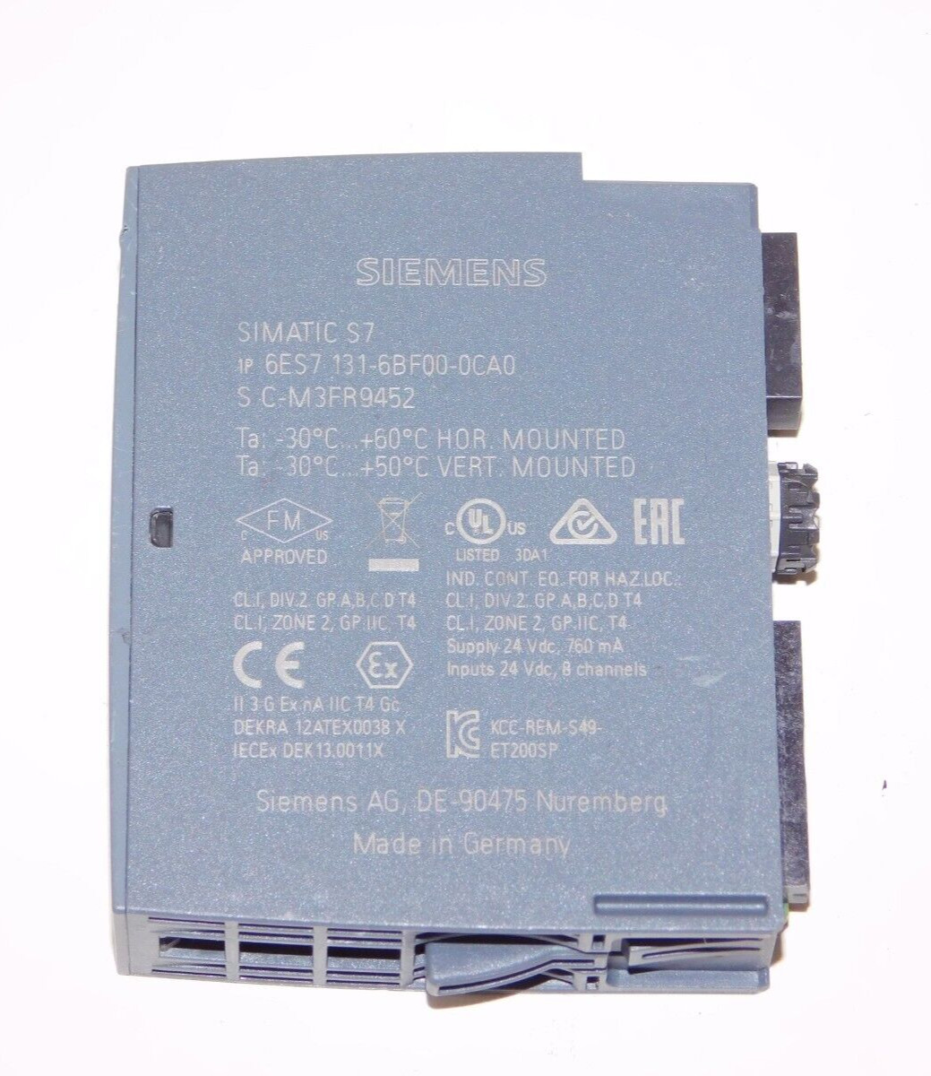New Siemens 6ES7131-6BF00-0CA0 Simatic S7 Digital Input Module DI 8x24VDC HF