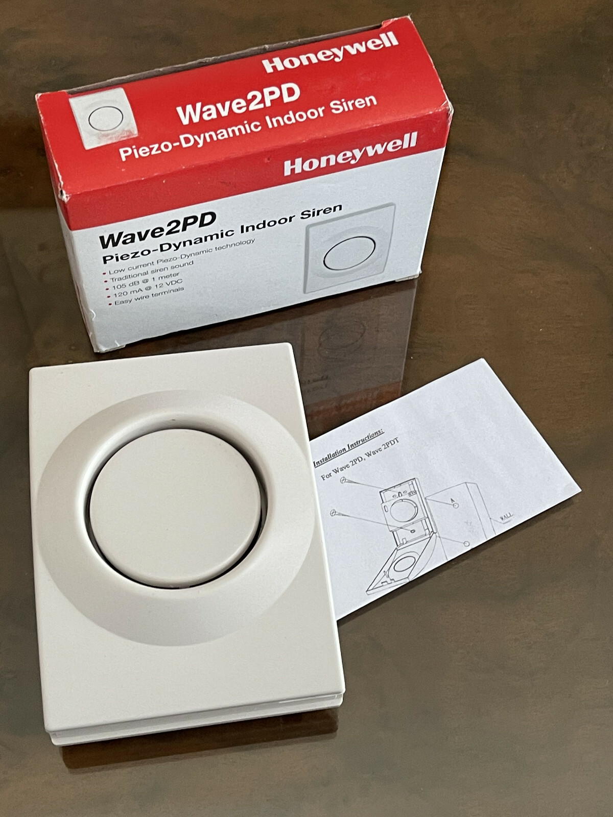 NEW Honeywell Ademco WAVE2PD Piezo-Dynamic Indoor Security 2-Tone Siren 105dB