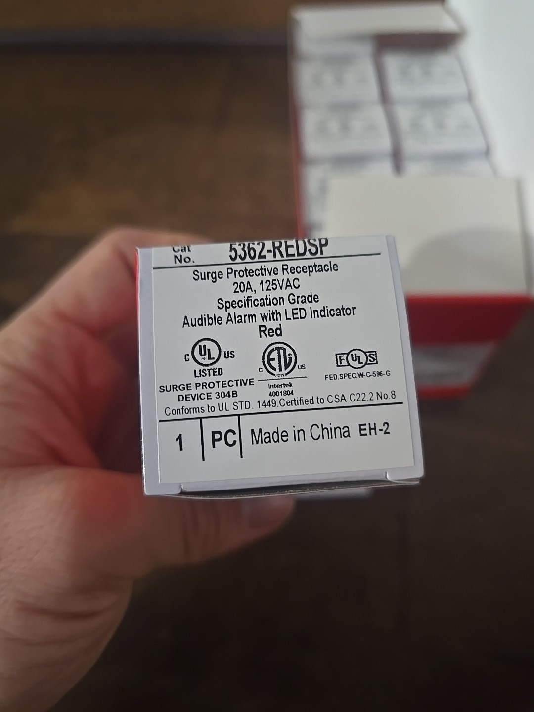10x LEGRAND 5362-REDSP RED SURGE PROTECTIVE RECEPTACLE W/ALARM 20A 125V Lot