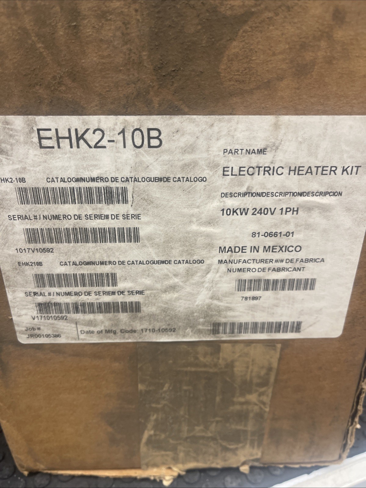 TUTCO EHK2-10B 10kW 240V Electric Heater Kit