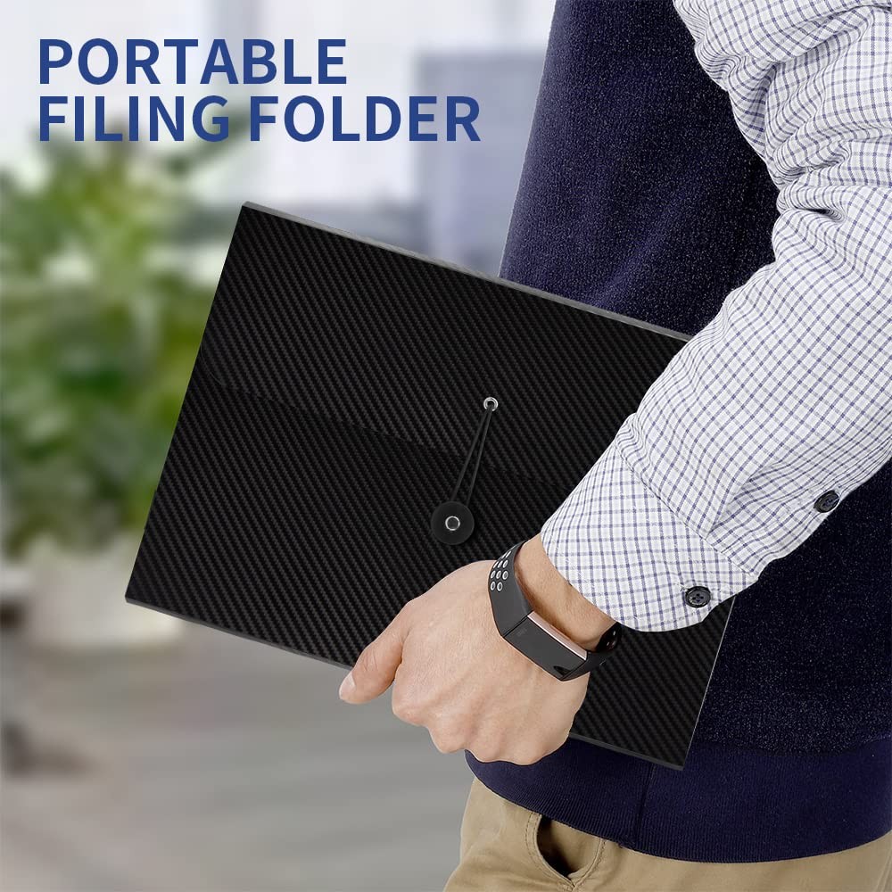 Expanding File Folder, 13 Pockets 12.99”×9.45”×1.77”, Black+multicolor