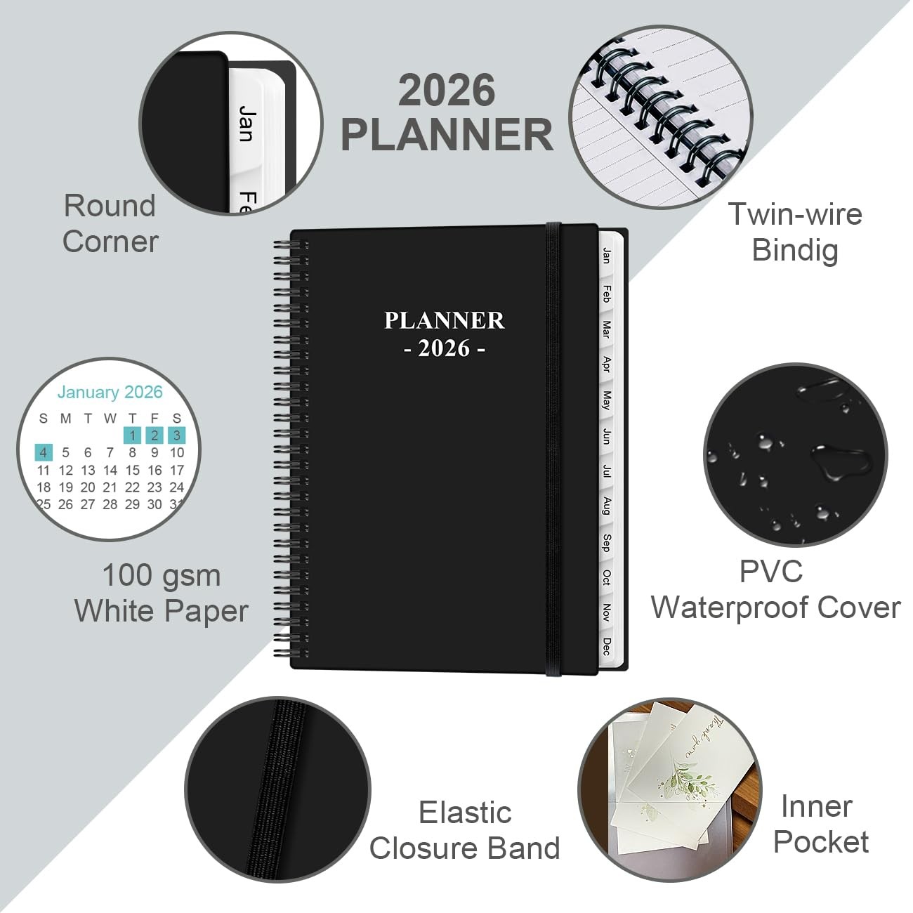 2026 Planner – 8.5″ x 11″ Weekly Monthly Planner from January 2026 to Decembe…