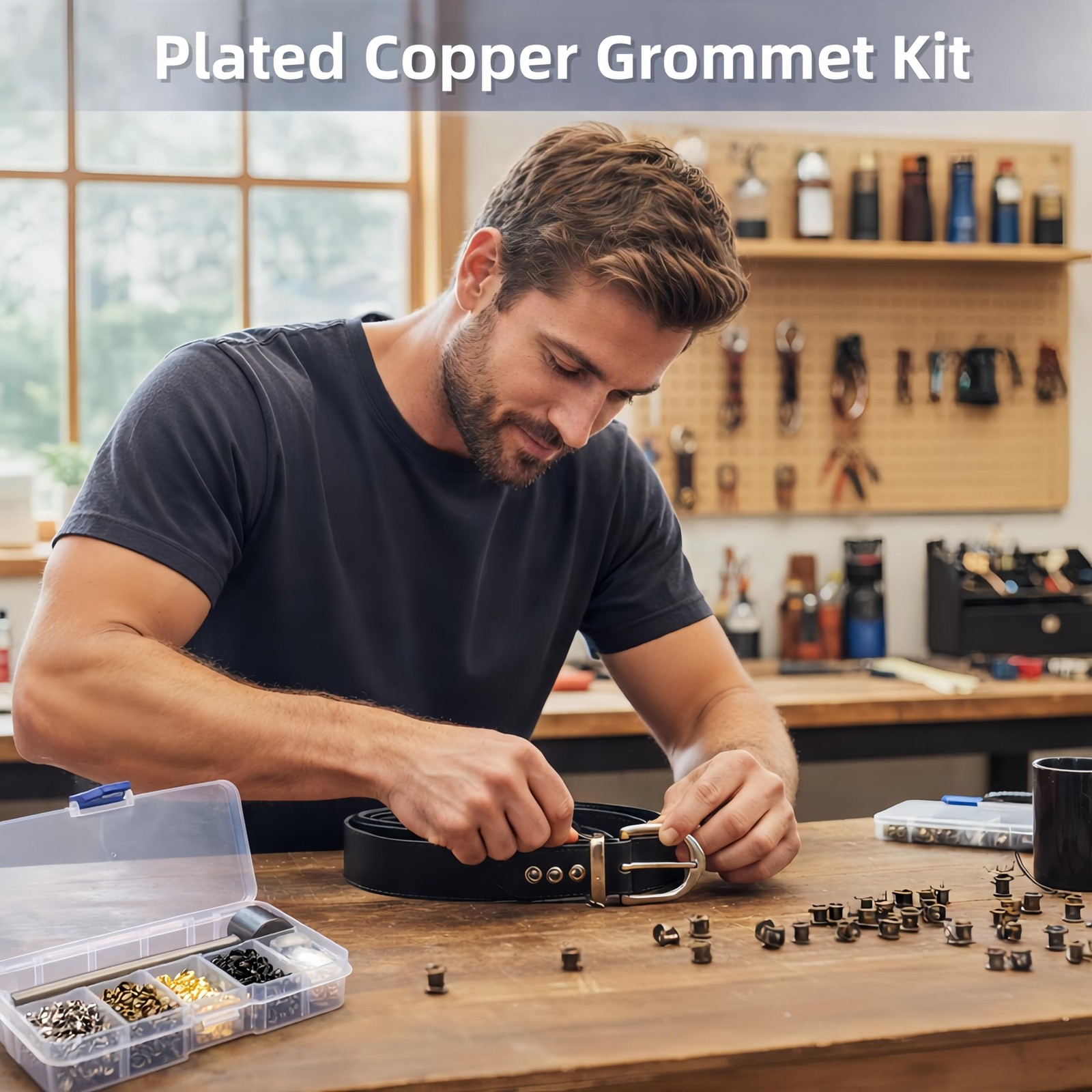 3mm Grommet Kit Storage Box 400 PCS Plated Copper Metal Eyelets 3 Hand Tools