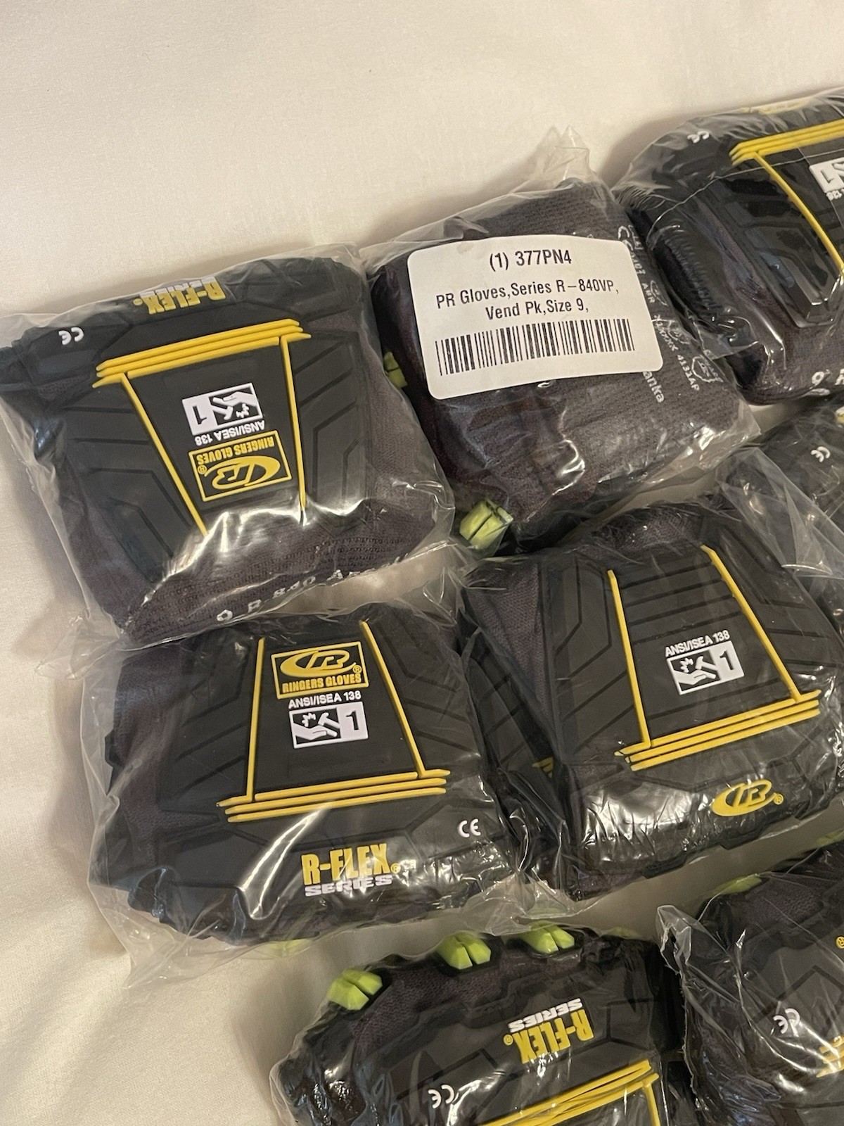 Ansell PR Gloves Series R Size 9 Bulk 10 Pairs Ringers R840Abrasion/Impact Glove