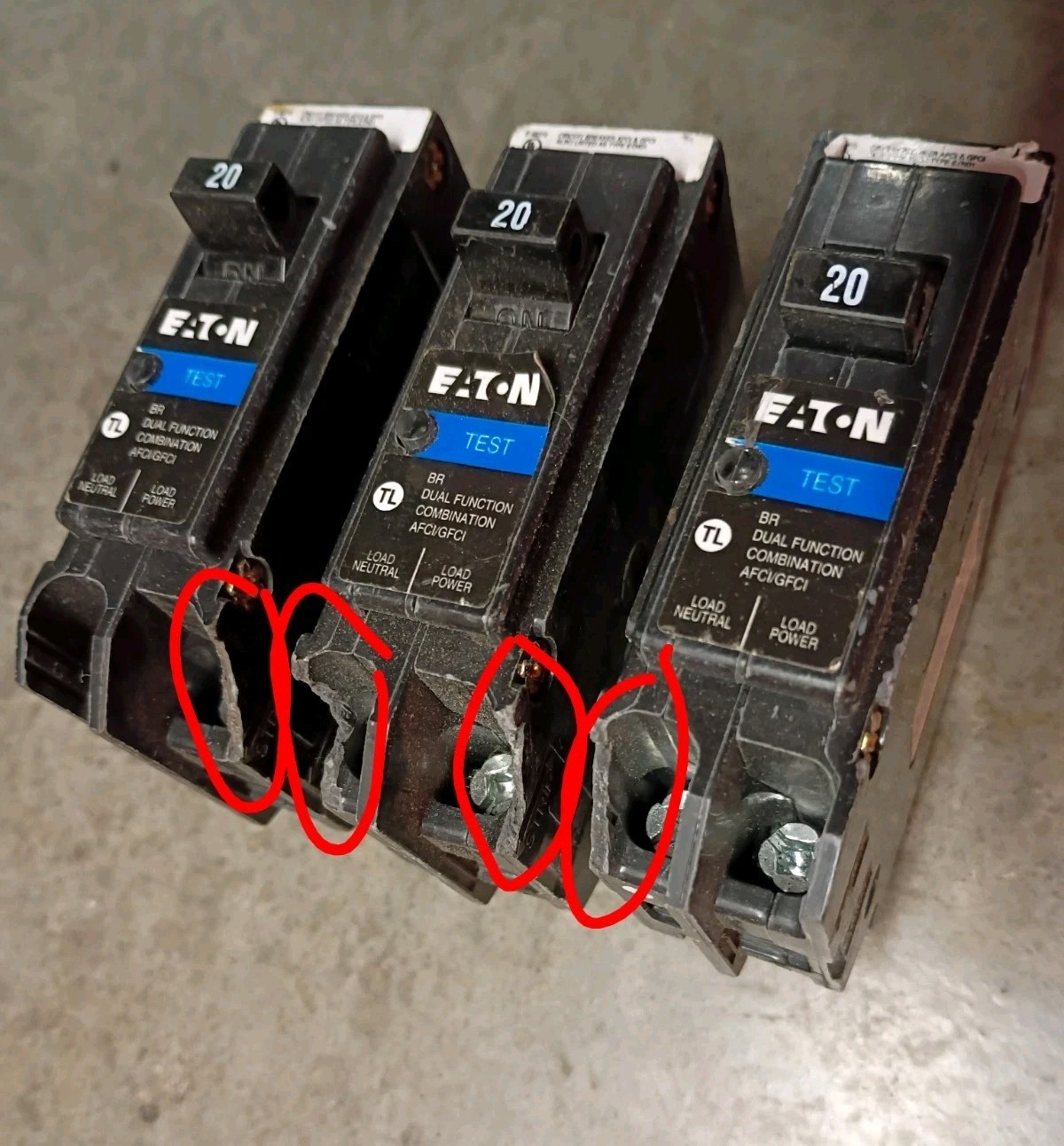Eaton BRP120DF 120 20A 1-Pole Dual Function Circuit Breaker AFCI/GFCI READ DES.