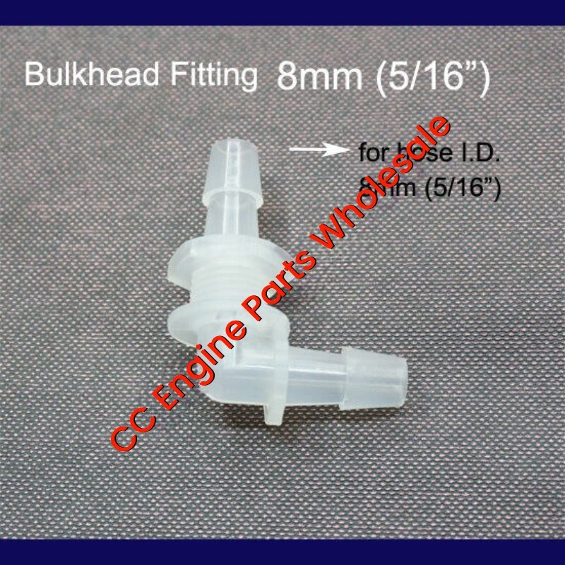5/16″ in 8mm Plastic 90-Elbow Bulkhead Fitting Hose Barb Connector Inch Tube