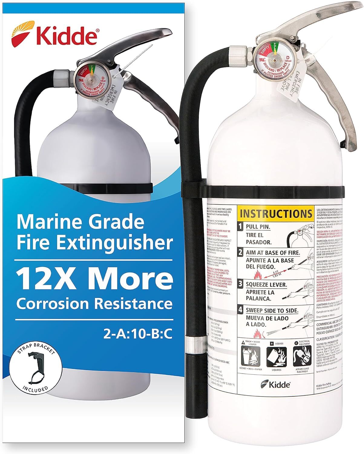 Kidde Mariner 210 Marine Fire Extinguisher – 2-A:10-B, 6.8 lbs, White