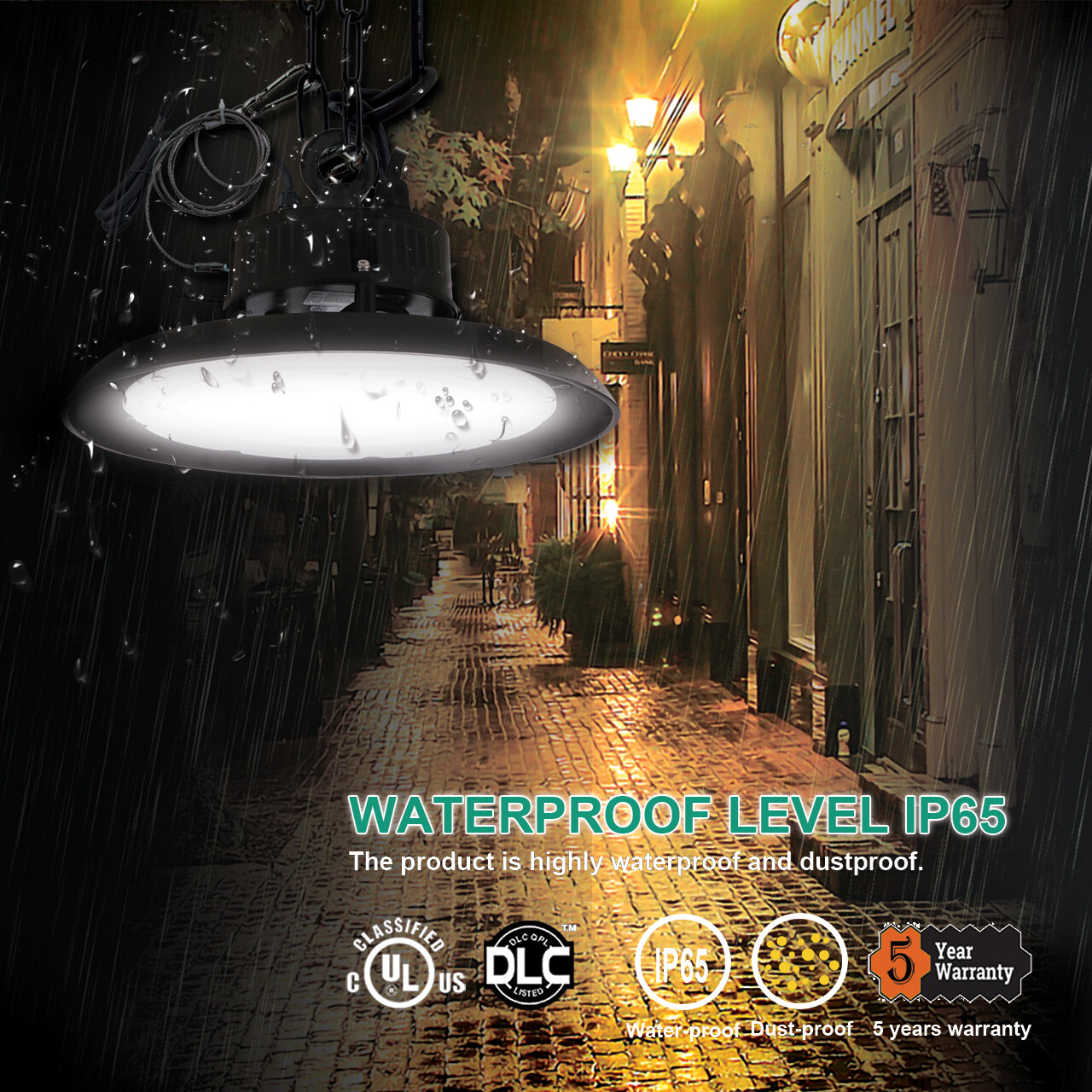150W LED UFO High Bay Light Warehouse Commercial Industrial 5000K AC 100-277V