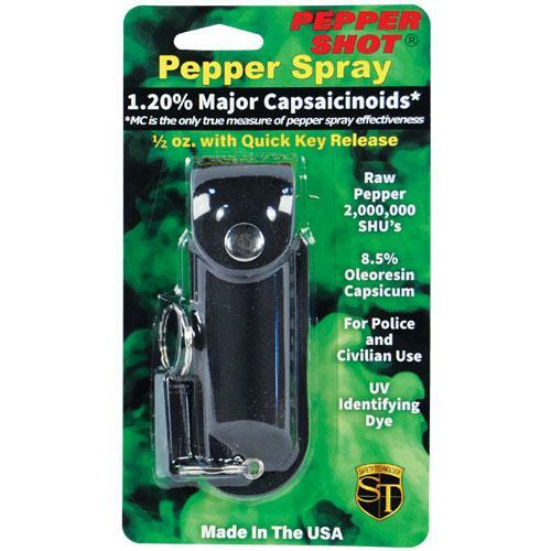 3 PK HOT ON MARKET! Pepper Shot Spray 1/2 Leather Case QUICK RELEASE Keychain