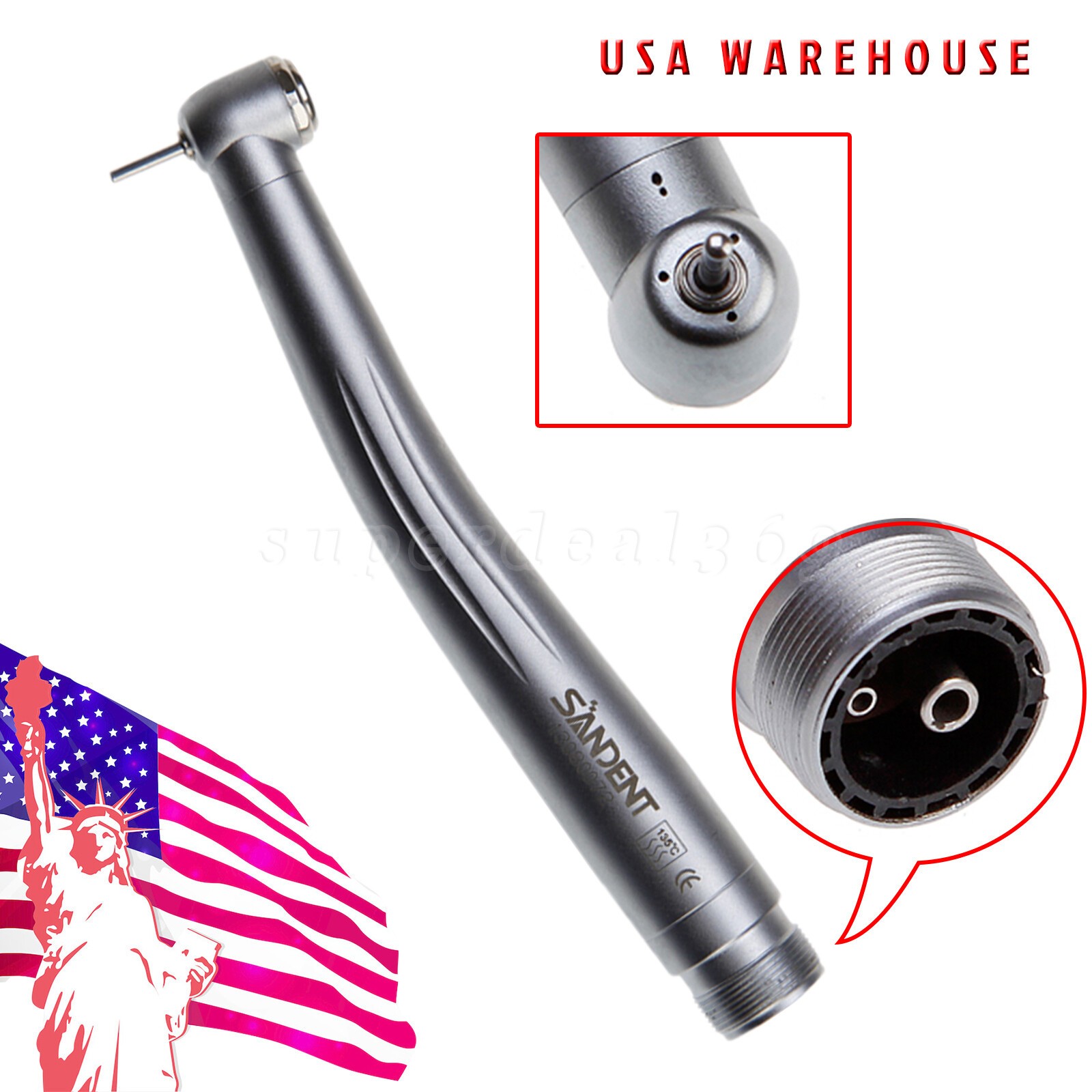Dental High Speed LED E-generator /No LED Handpiece Push 2/4 Hole SANDENT/YBB