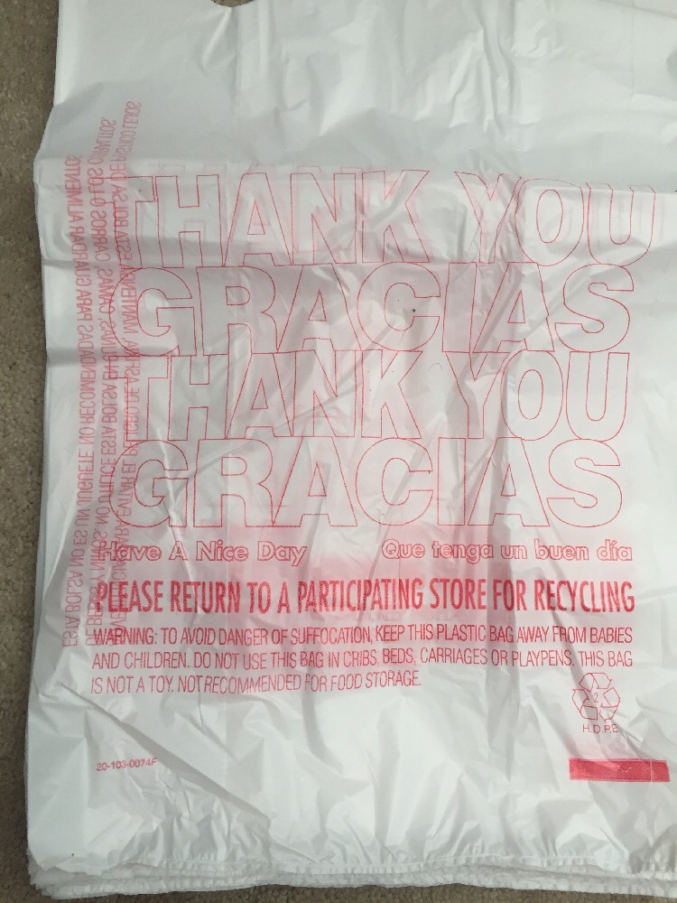 New 200ct Large 1/6 Thank You T-shirt Plastic Grocery Shopping Bags With Handle