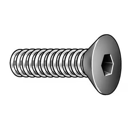 Zoro Select Fhs100614-100P1 M6-1.00 Socket Head Cap Screw, Flat, Black Oxide,