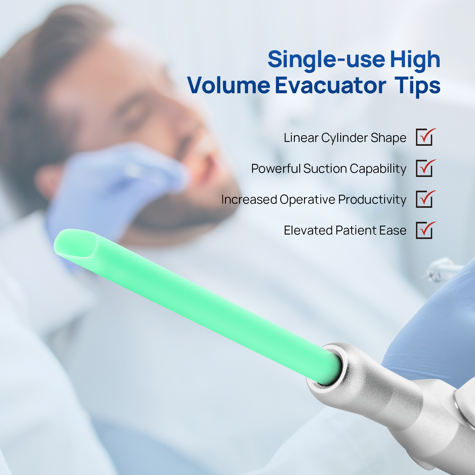 2000pcs/20bag JMU Dental High Volume Evacuation Suction Tips Disposab 6″ Vented