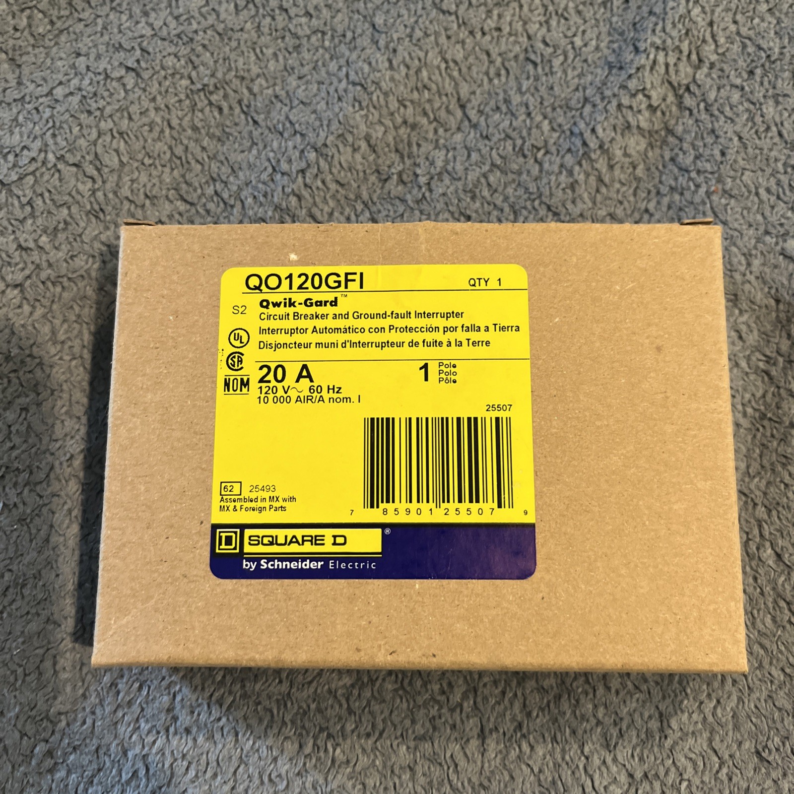 NIB – Square D – QO120GFI – Molded Case Circuit Breaker – 20A, 1-Phase, 120V