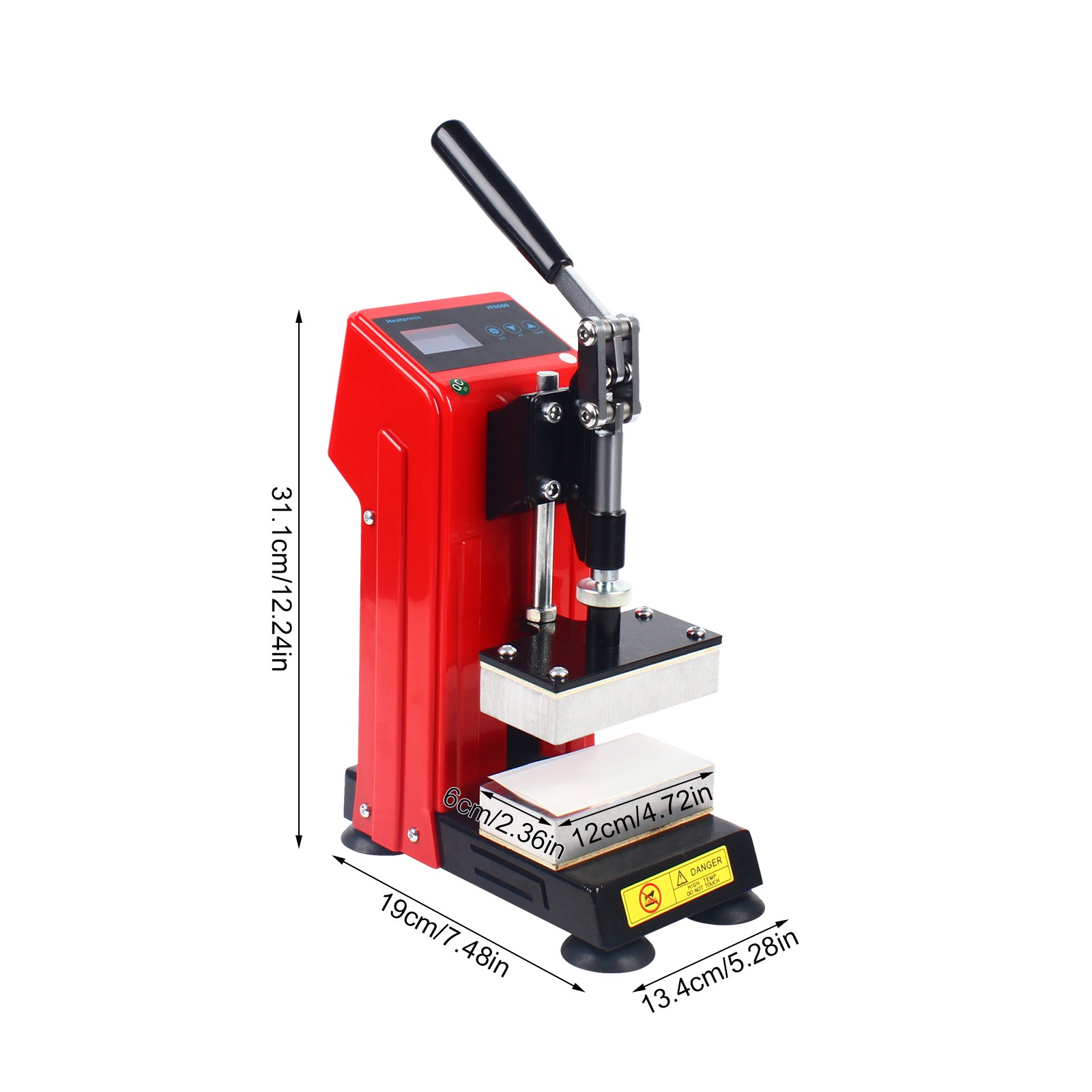 Heat Press Machine 900W Mini Manual Heat Presser Heavy Duty Hot Press Stamping