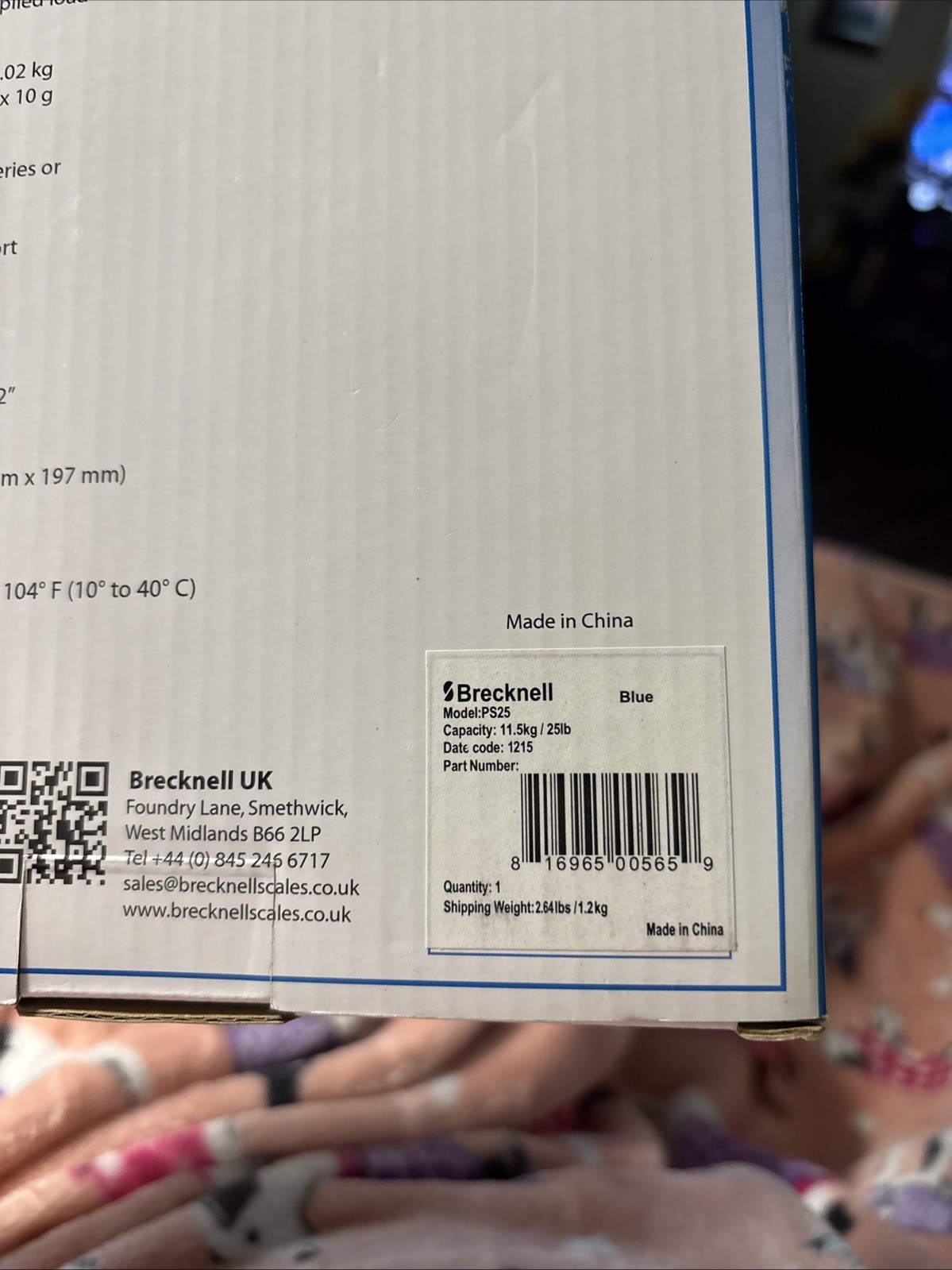 BRECKNELL PS25 Electronic Portable Postal Parcel Scale 25 lb x 0.2 oz, BLUE