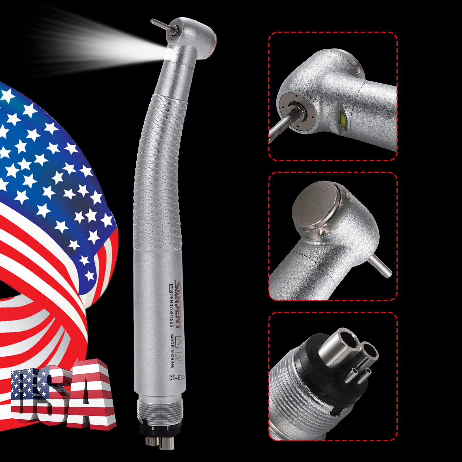 Dental LED handpiece integrate E-generator Handpiece 4H 4 water spray Electric