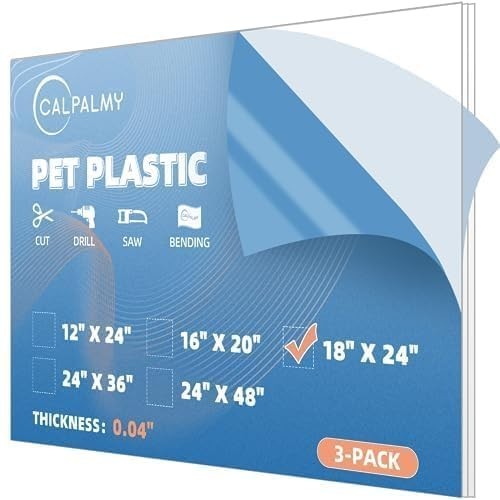 3 Pack PET Sheet Panels – 18″ x 24″ x 0.04″ Plexiglass – Quality Lightweight …
