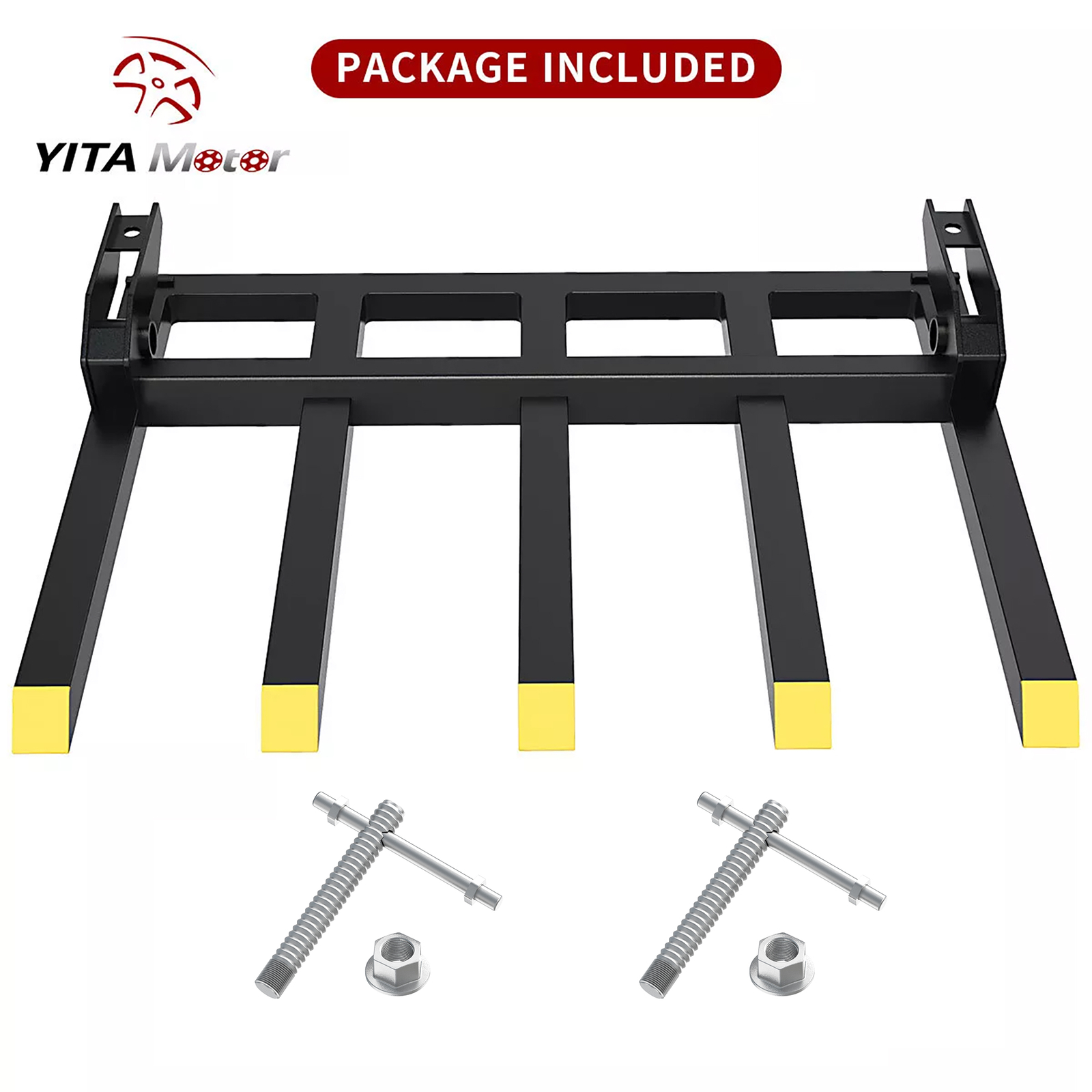 42″ Clamp on Debris Pallet Fork for Tractor Skid Steer Buckets Attachment 2500lb