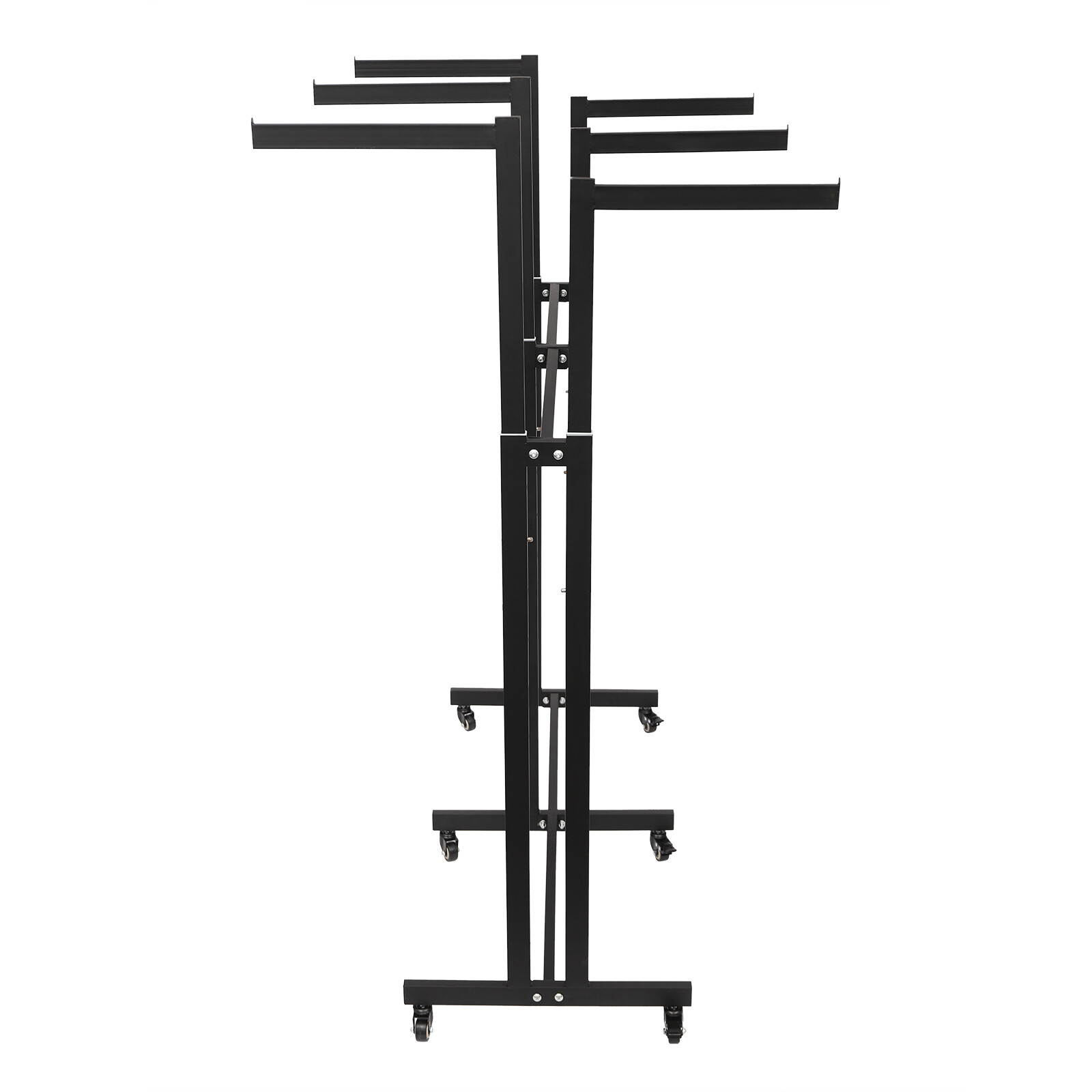 6 Arms Clothing Display Retail Rack Adjustable Floor Standing Metal Garment Rack