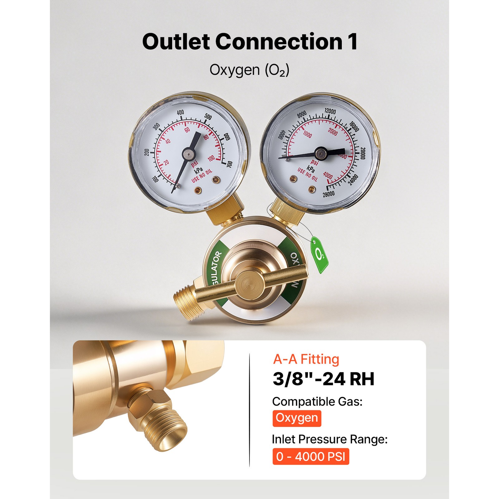 Uimoso Oxygen Acetylene Regulator Set with 0-4000PSI and 0-400PSI Gas Gauges